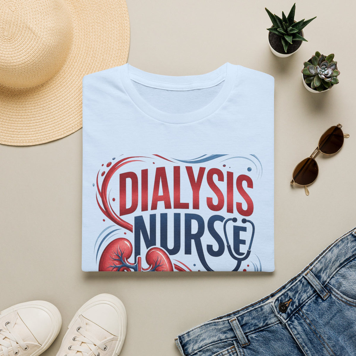 Creative T Shirt Design Celebrating Dialysis Nurses With Flowing Elements (1)