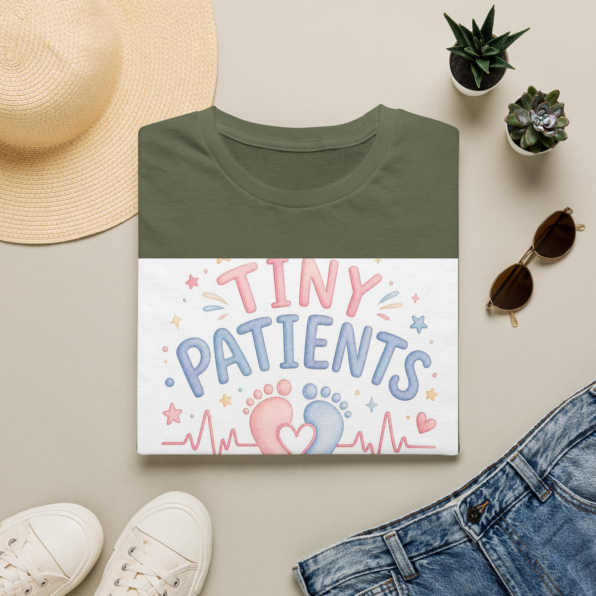 Whimsical T Shirt Design Featuring Tiny Patients Huge Hearts