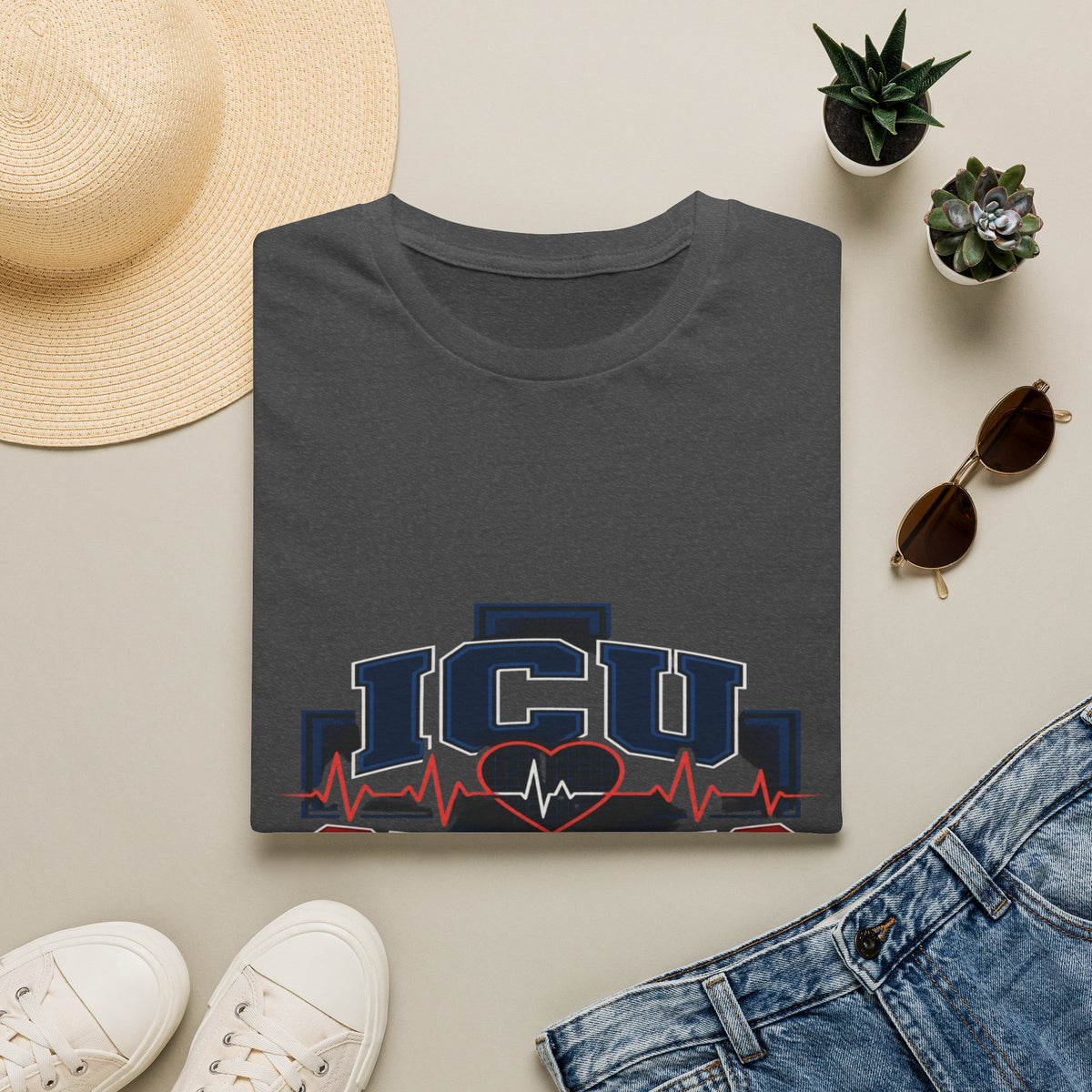 Athletic T-shirt Design With Bold ICU STRONG Typography- Graphic Tees