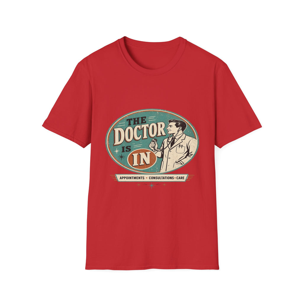 Vintage 1950s Doctor Office Graphic With Classic Badge- Graphic Tees