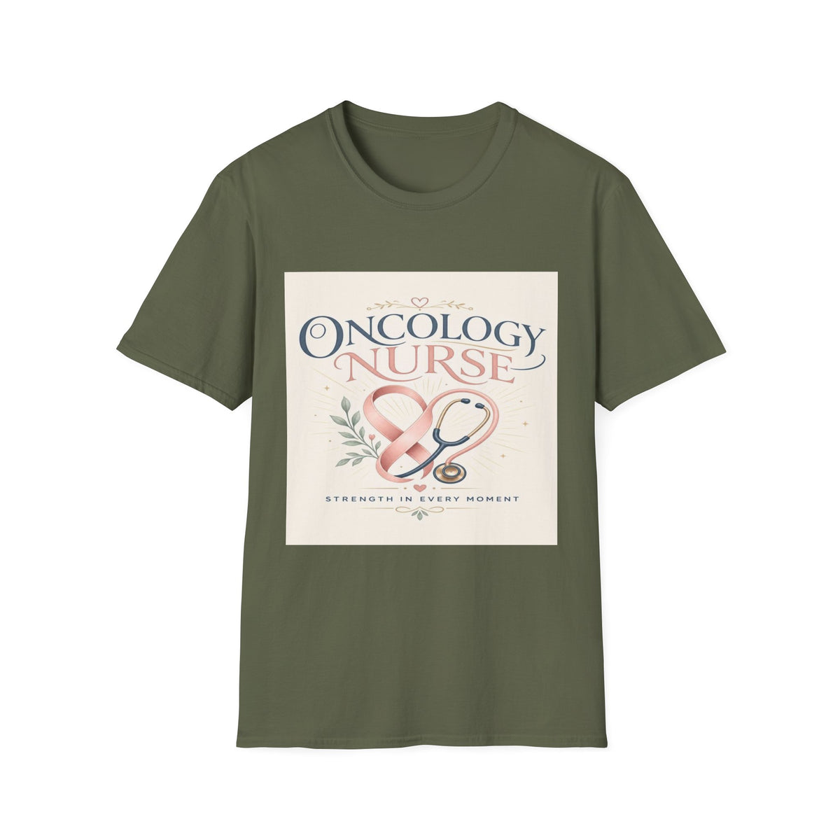 Elegant T-Shirt Design with Oncology Nurse Text and Symbolism- Graphic Tees