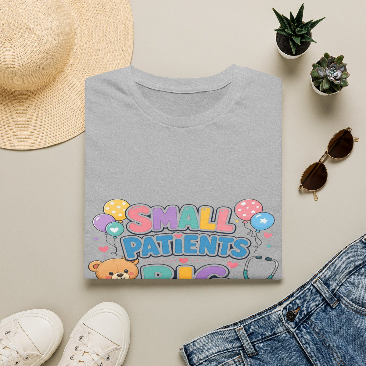 Vibrant T-Shirt Design Celebrating Pediatric Care With Balloons- Graphic Tees
