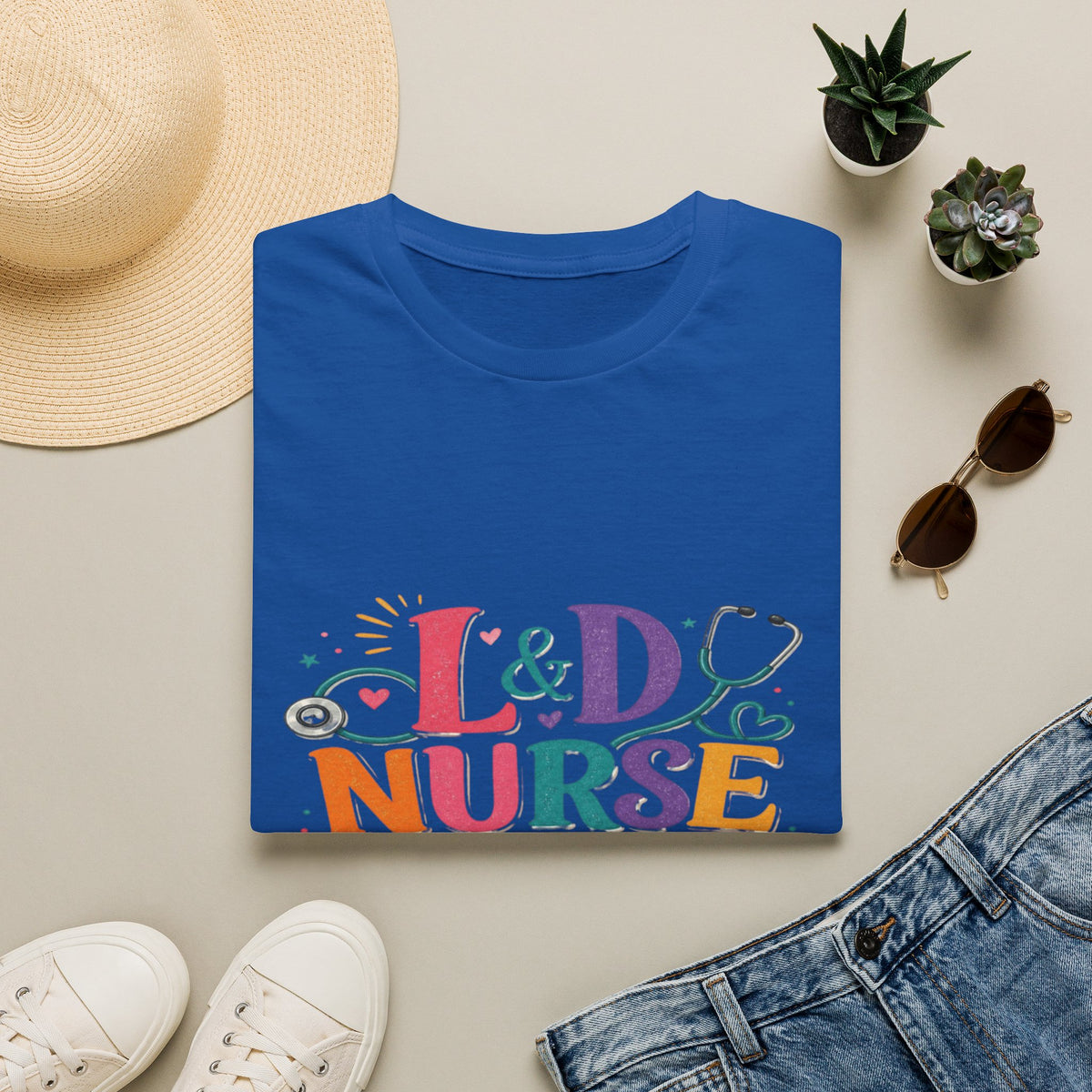 L&D Nurse Energy Trendy T-Shirt Design with Vibrant Elements- Graphic Tees