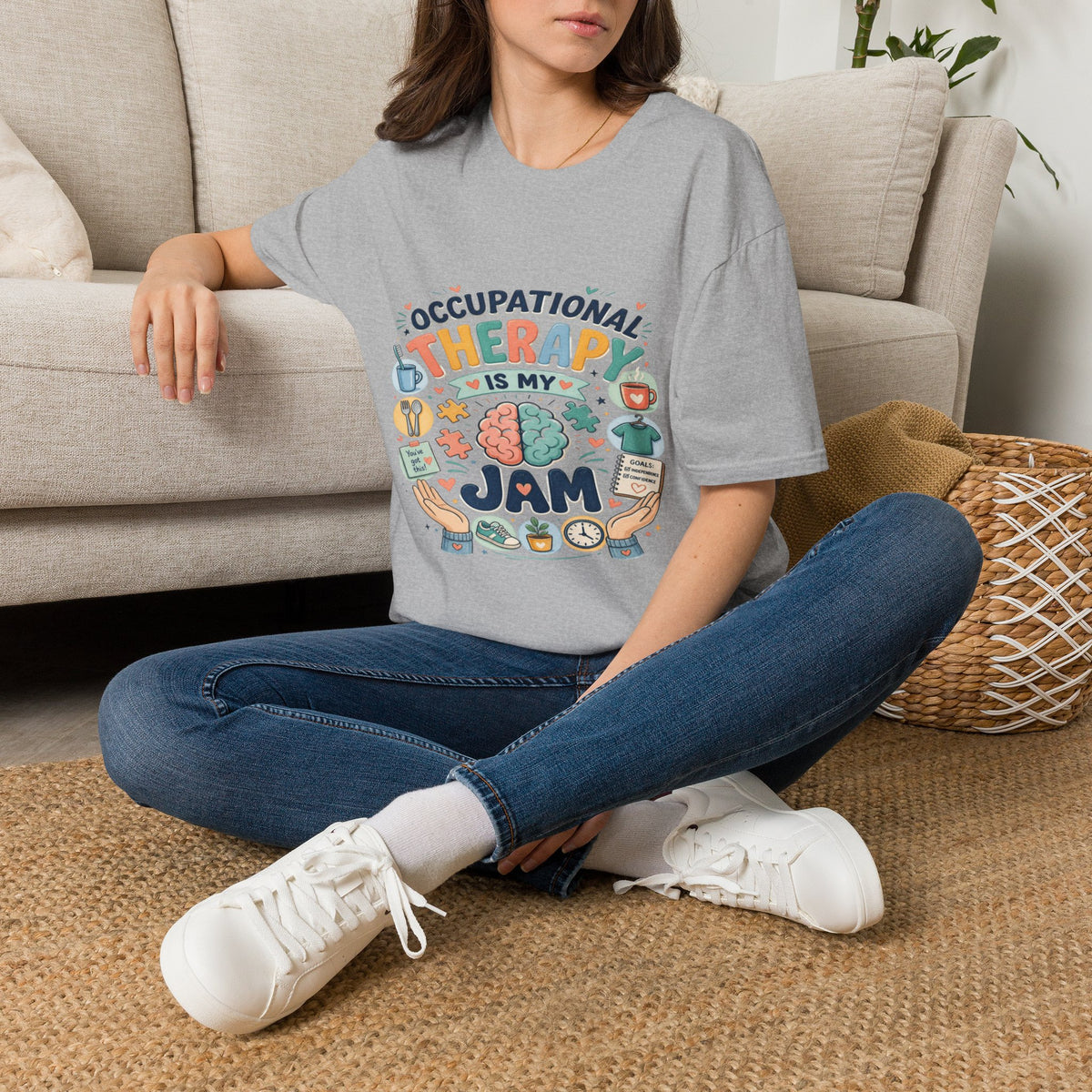 Playful T-shirt Design Celebrating Occupational Therapy Vibrantly Illustrated- Graphic Tees