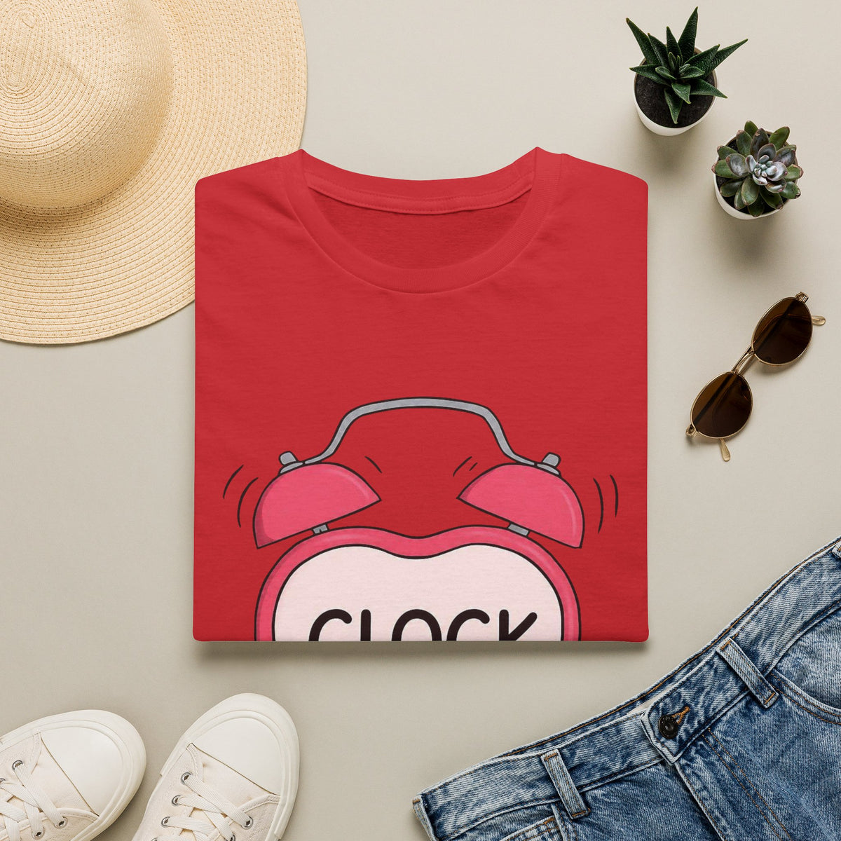 Clock It Alarm-Heart Graphic T-Shirt