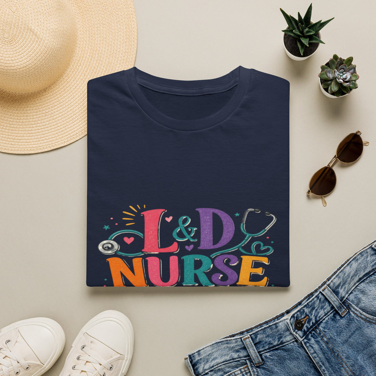 L&D Nurse Energy Trendy T-Shirt Design with Vibrant Elements- Graphic Tees