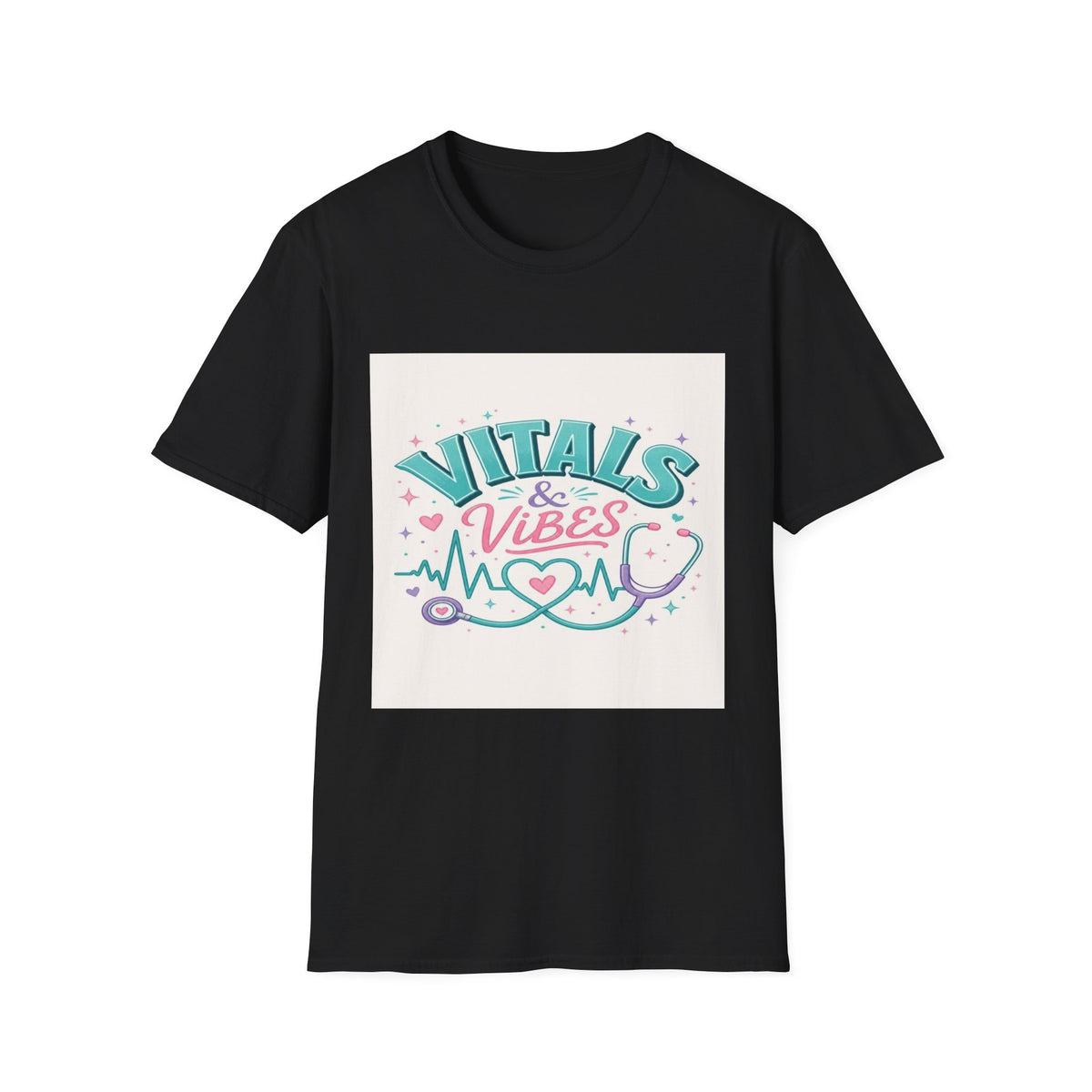 Trendy T-Shirt Design Featuring Vitals And Vibes Phrase- Graphic Tees