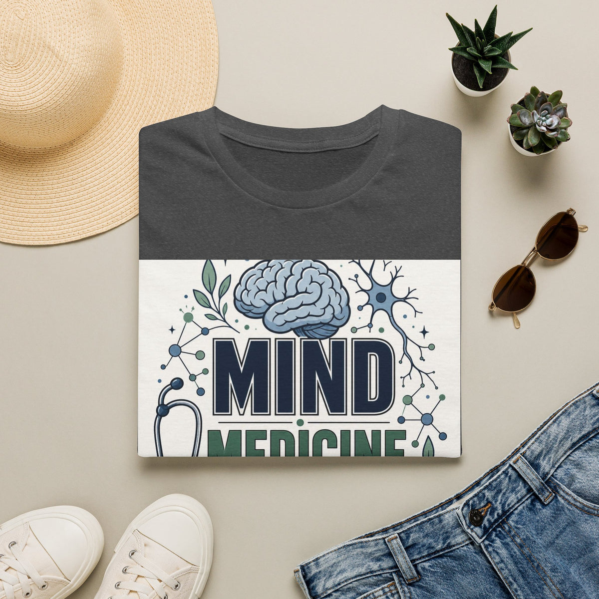 Illustration Of Stacked Words Mind Medicine Healing With Medical Icons