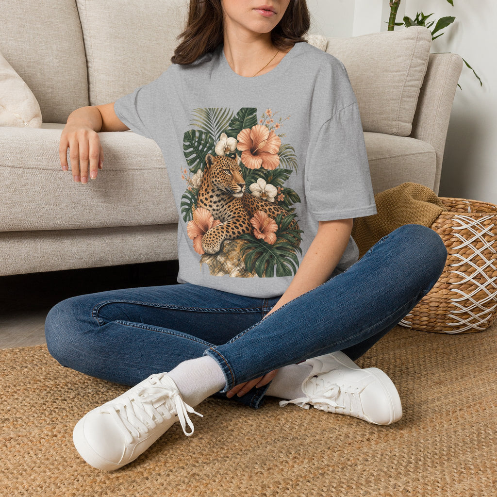 Leopard & Tropical Hibiscus T-Shirt