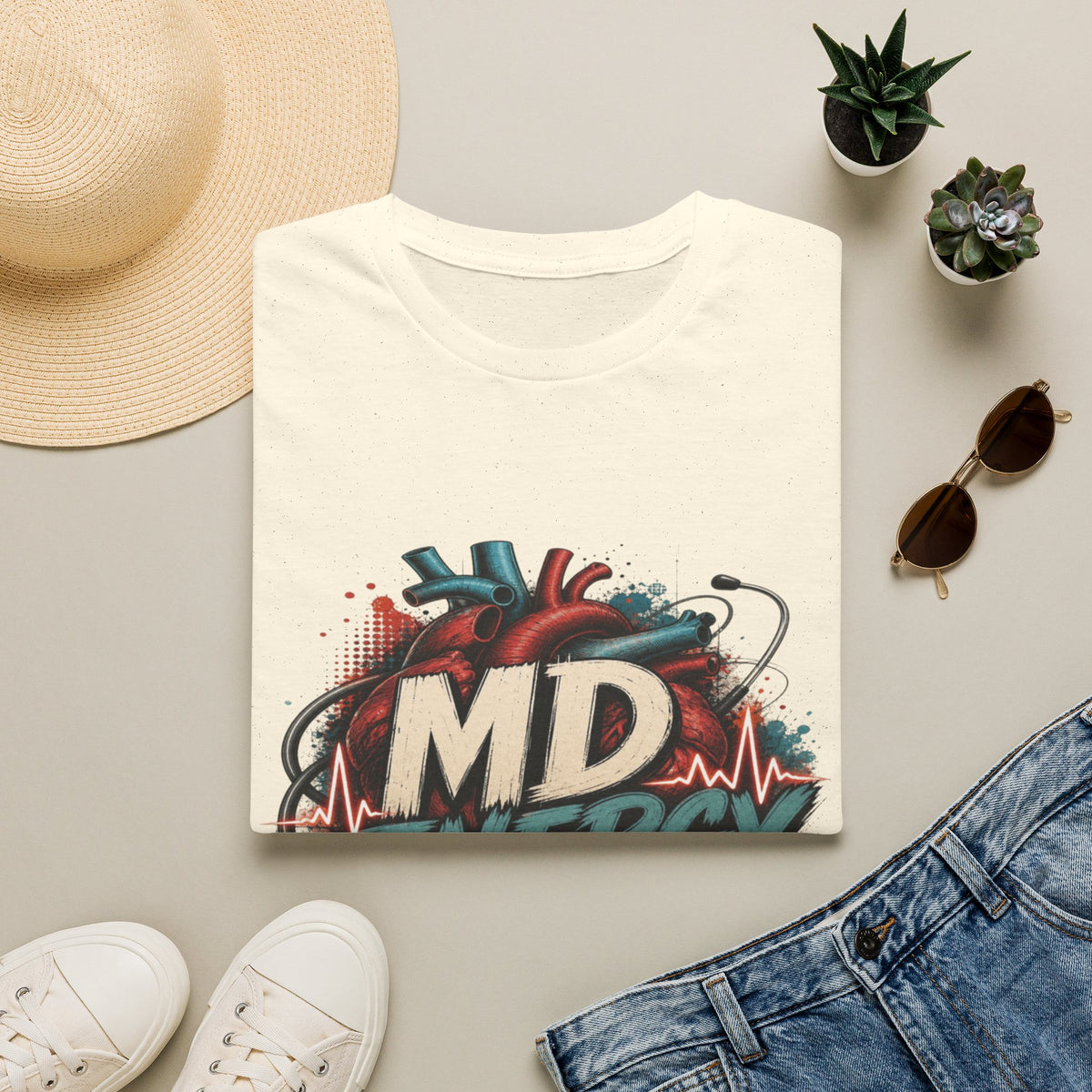Bold MD Energy Graphic With Anatomical Heart Design- Graphic Tees