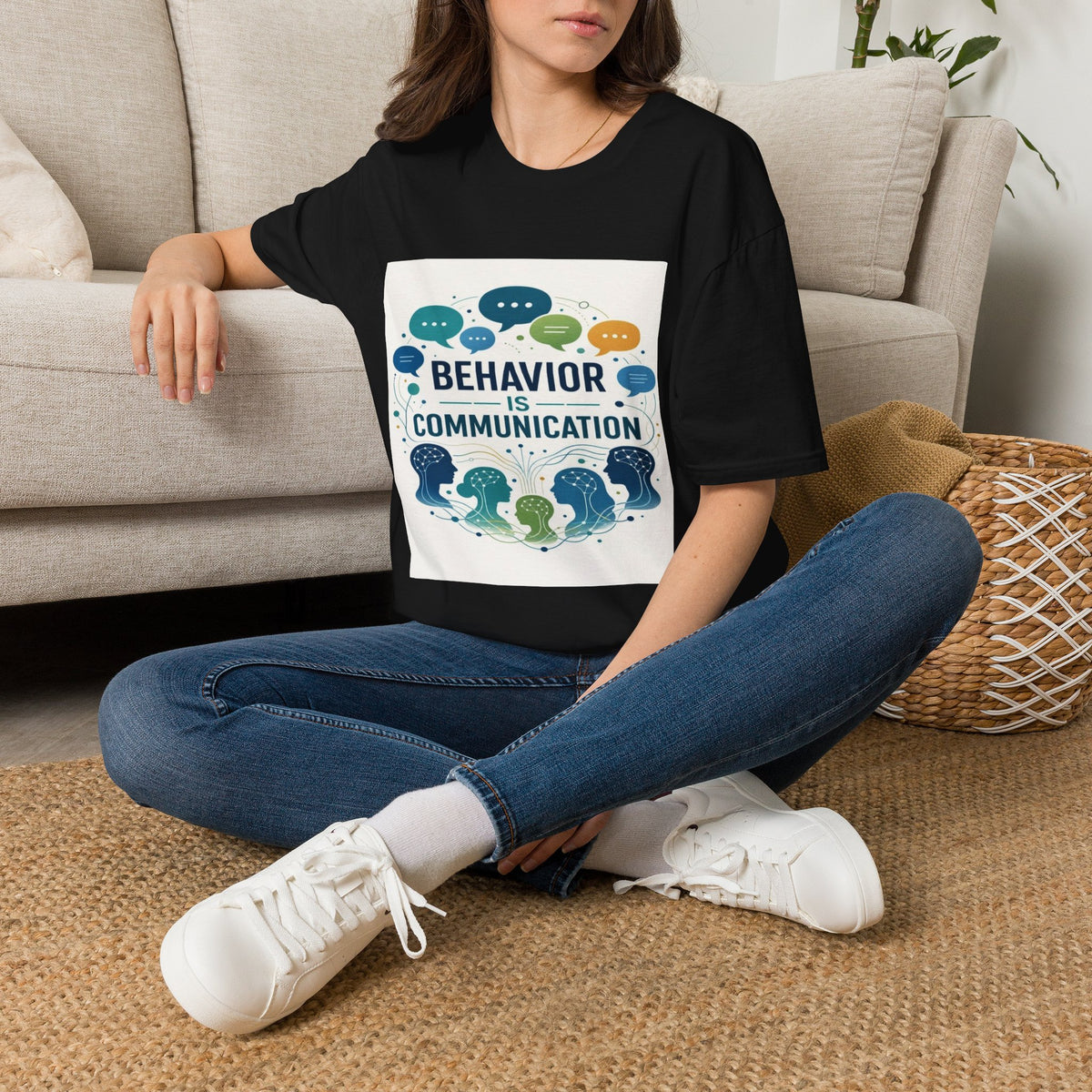T-shirt Design Featuring Bold Phrase Surrounded By Colorful Speech Bubbles- Graphic Tees
