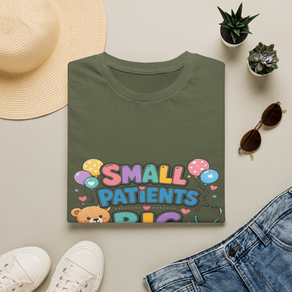 Vibrant T-Shirt Design Celebrating Pediatric Care With Balloons- Graphic Tees