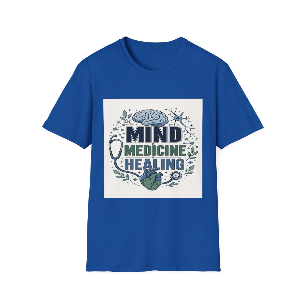 Illustration of Stacked Words Mind Medicine Healing with Medical Icons- Graphic Tees