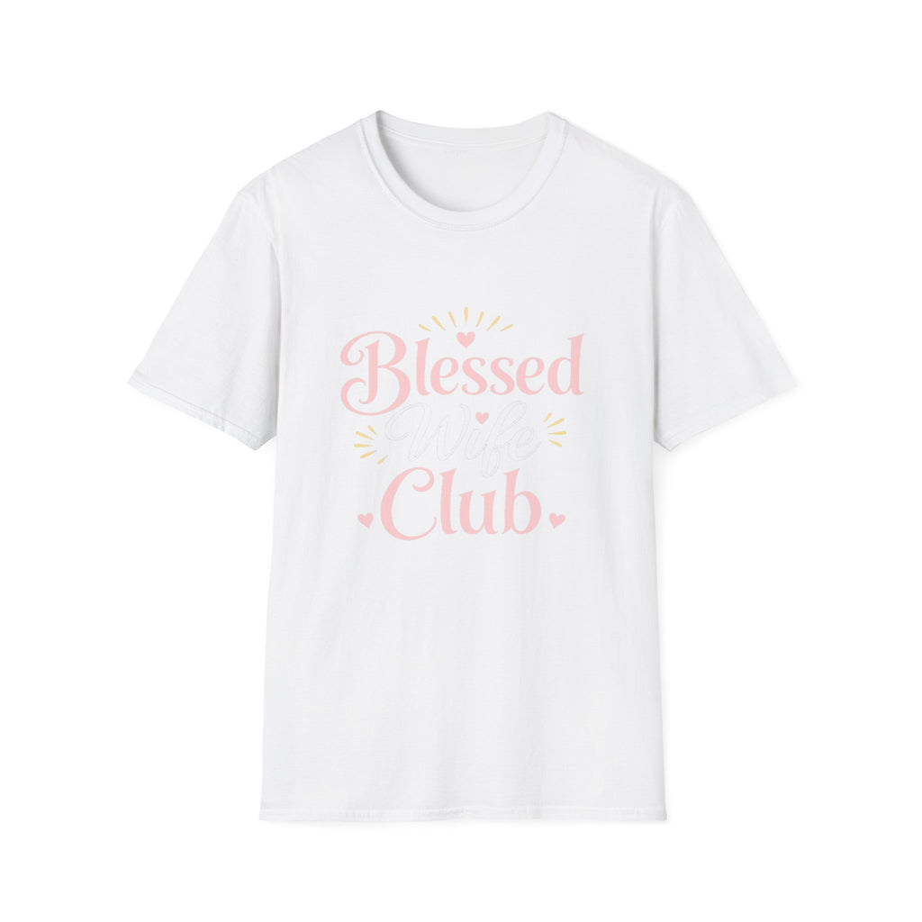 Blessed Wife Club T-Shirt — Pastel Pink 'Blessed' Graphic Tee