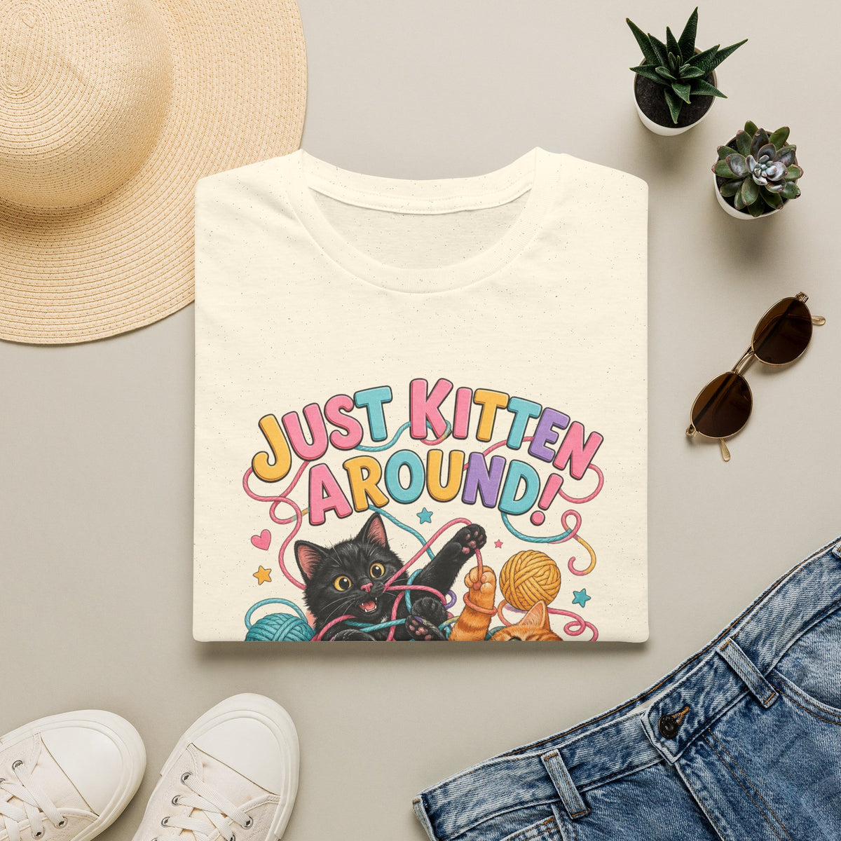 Just Kitten Around T-Shirt — Cute Playful Cat Graphic Tee