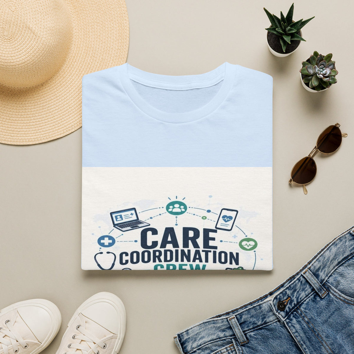 T-shirt Graphic Featuring Modern Aesthetic Care Coordination Crew- Graphic Tees