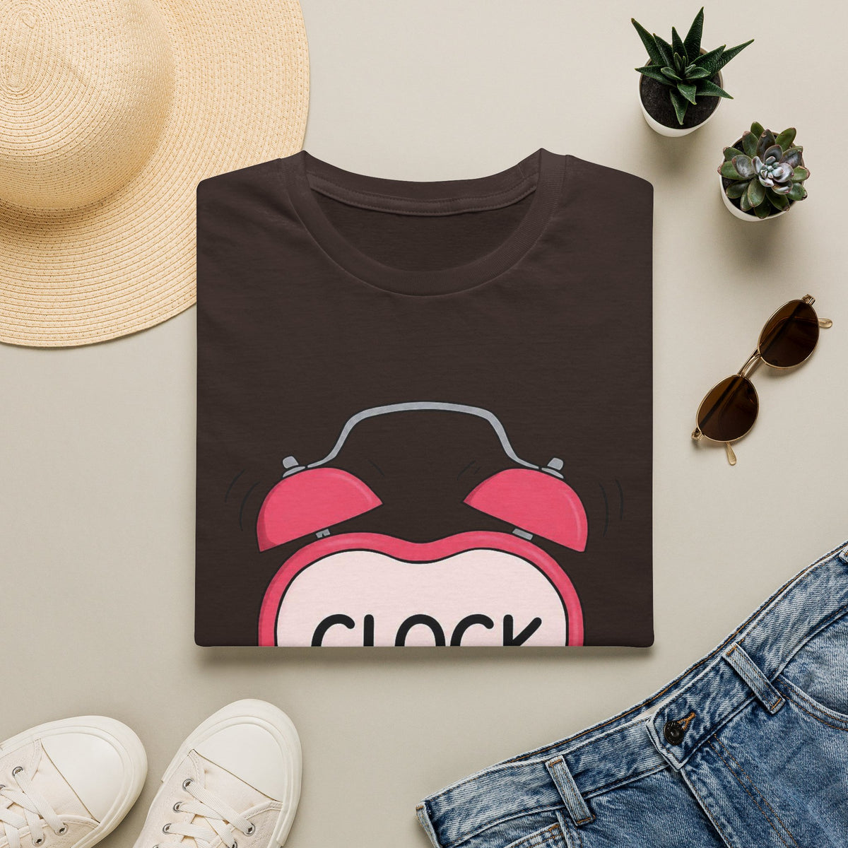 Clock It Alarm-Heart Graphic T-Shirt