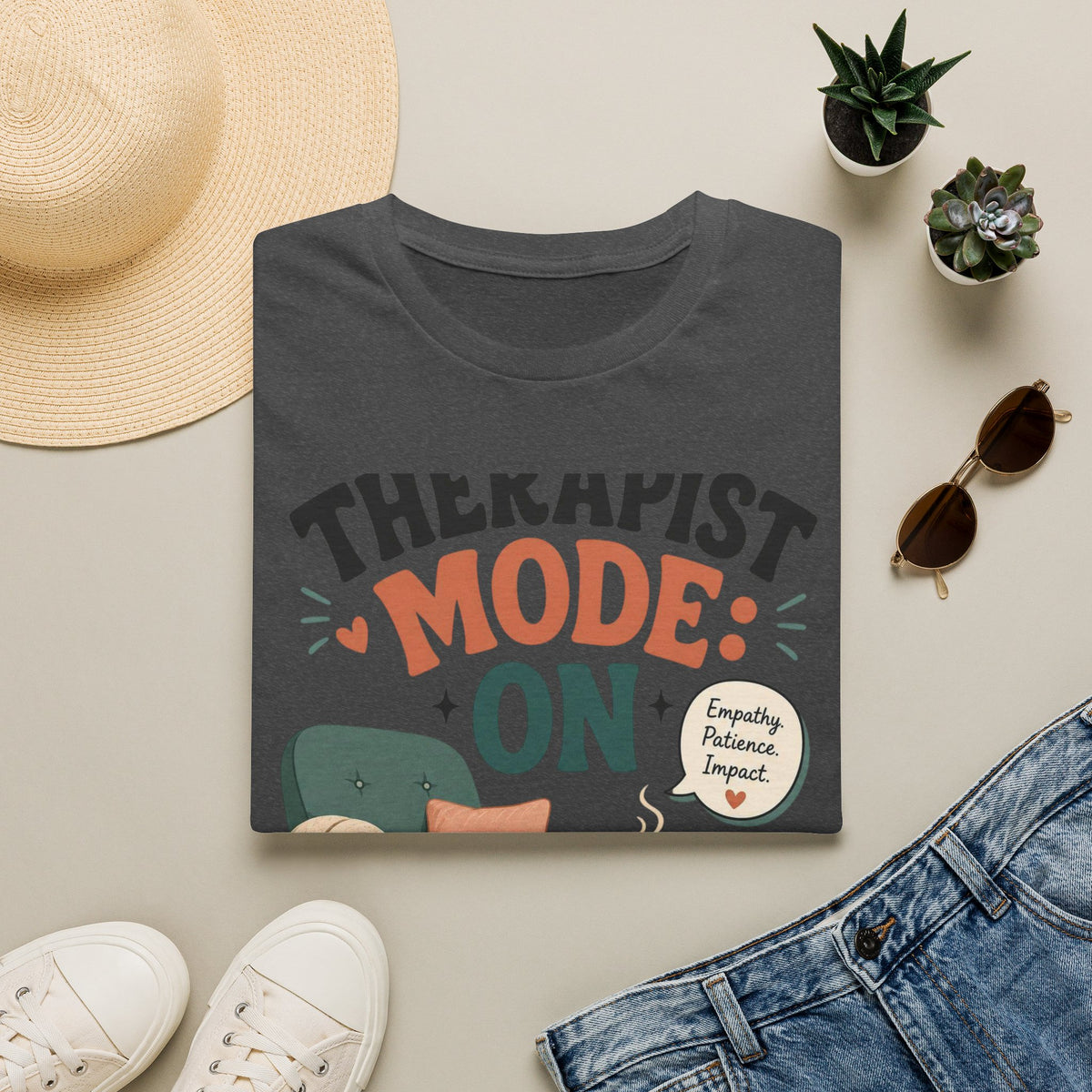 Bold Typography Depicting Therapist Mode With Stylish Illustrations