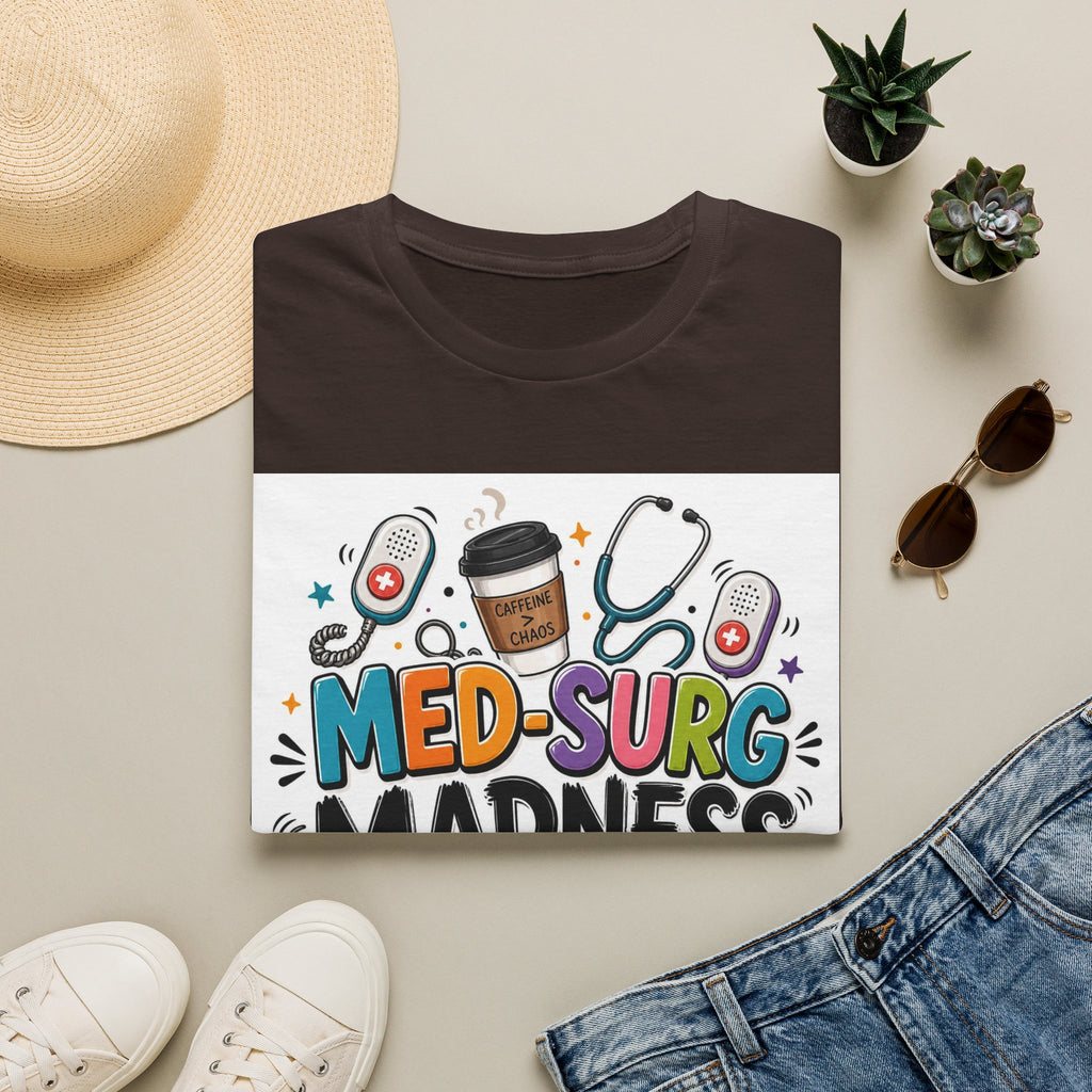 Vibrant T Shirt Design Featuring MED SURG MADNESS Phrase