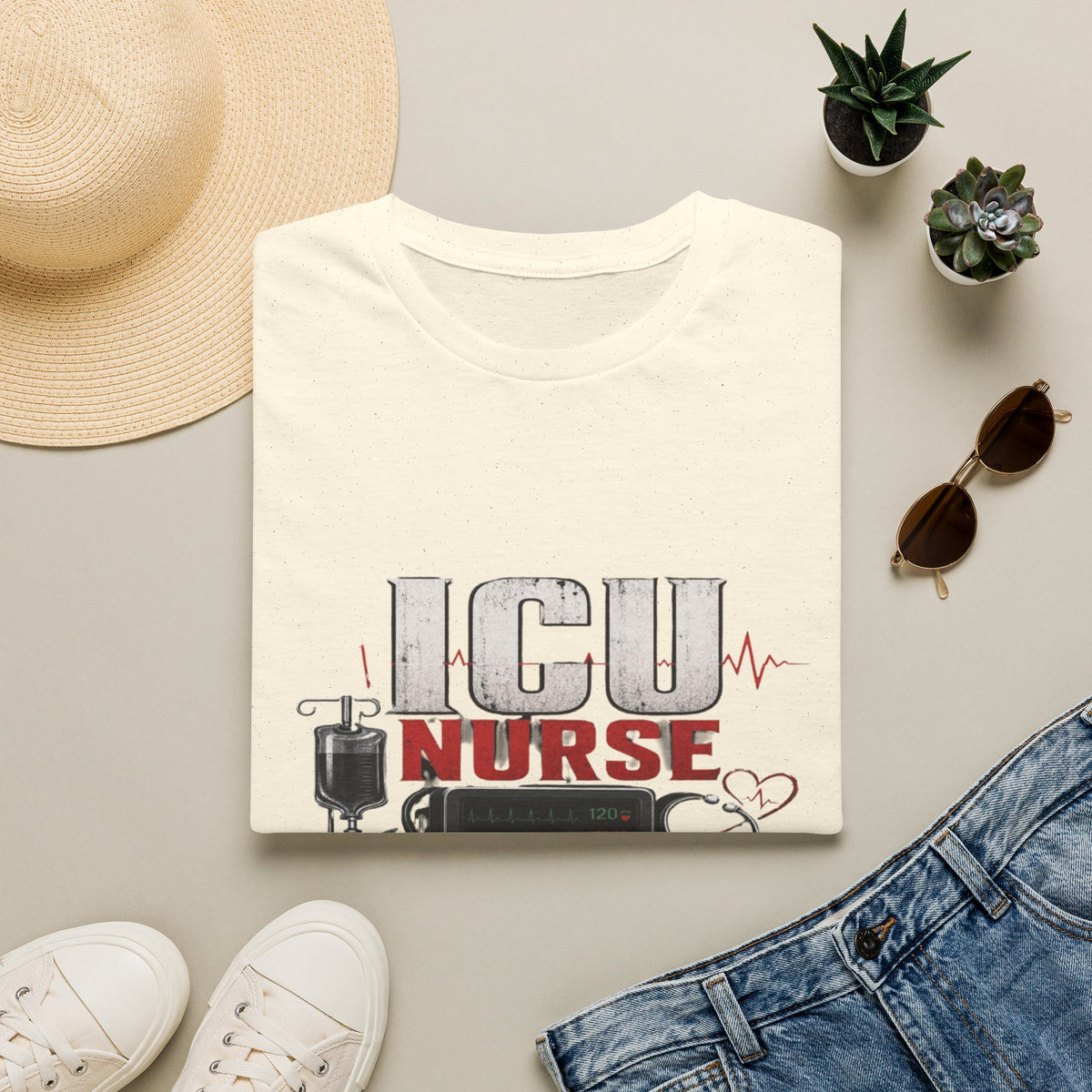 Powerful ICU Nurse T-Shirt Design With Bold Typography- Graphic Tees