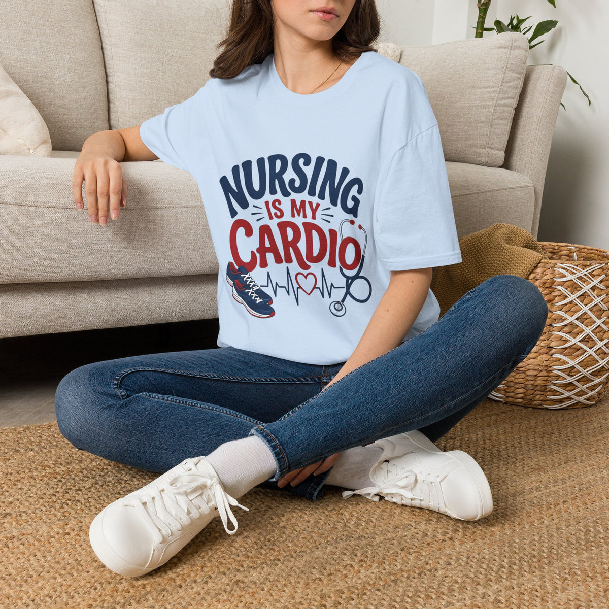 Nursing Is My Cardio T‑Shirt — Funny Nurse Gift Tee