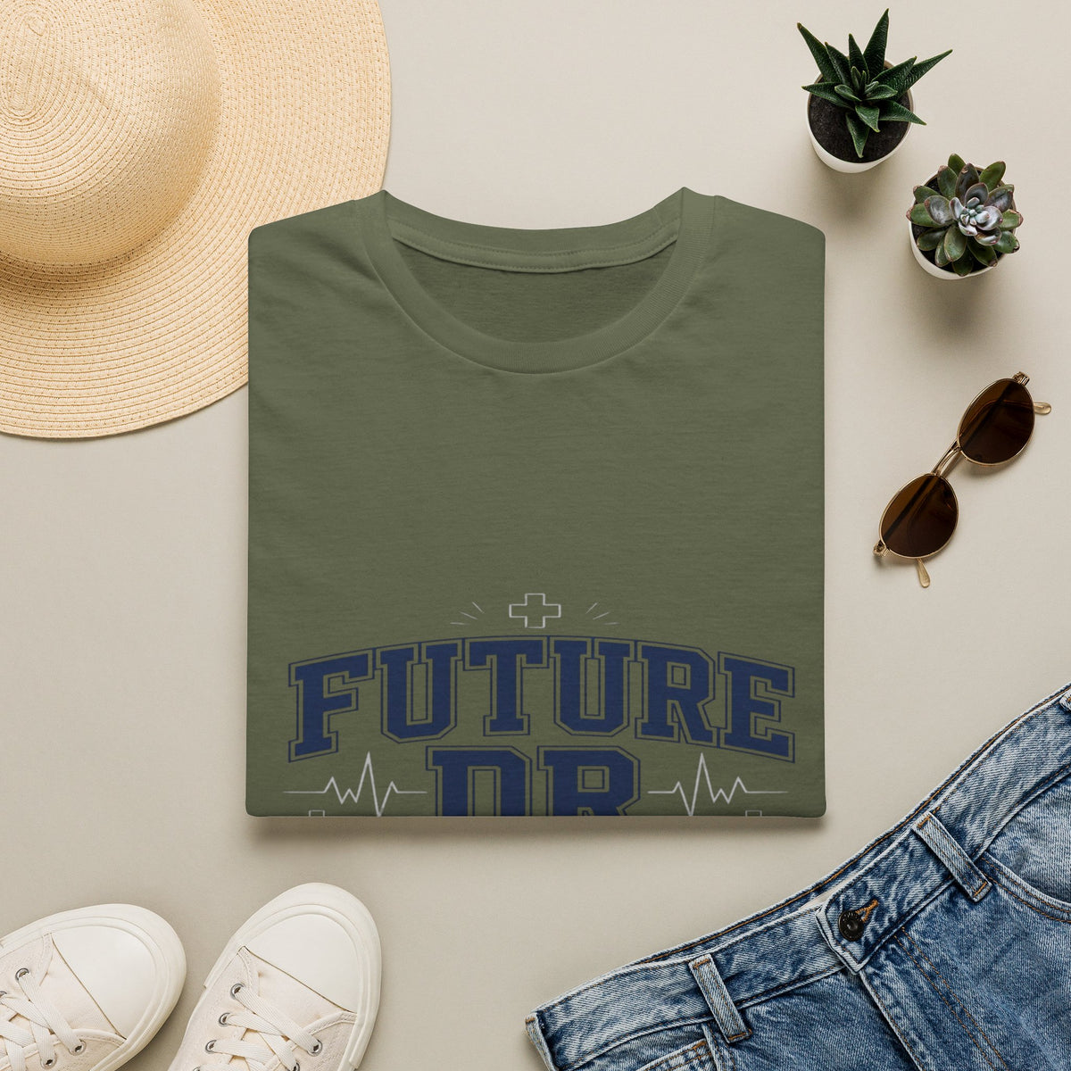 Collegiate T-shirt Design With Future Dr Text And Medical Accents- Graphic Tees