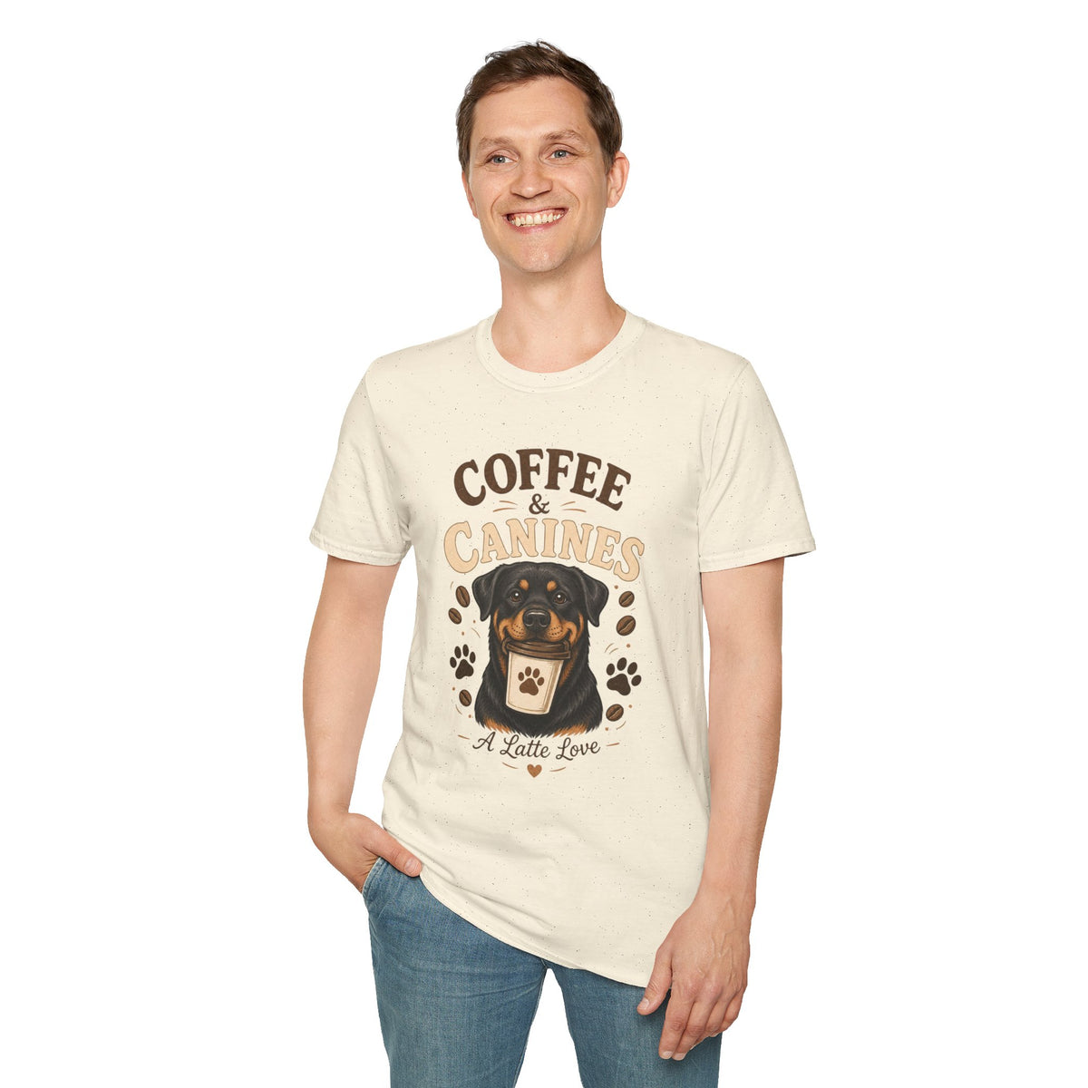 Coffee & Canines T-Shirt — Dog Lover Coffee Tee