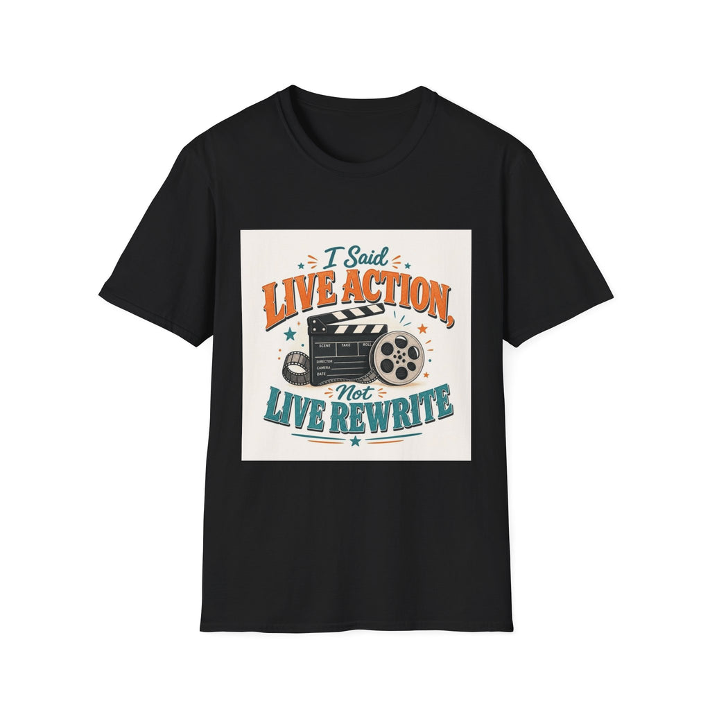 Retro T-Shirt Design Featuring Bold Typography And Film Elements- Graphic Tees