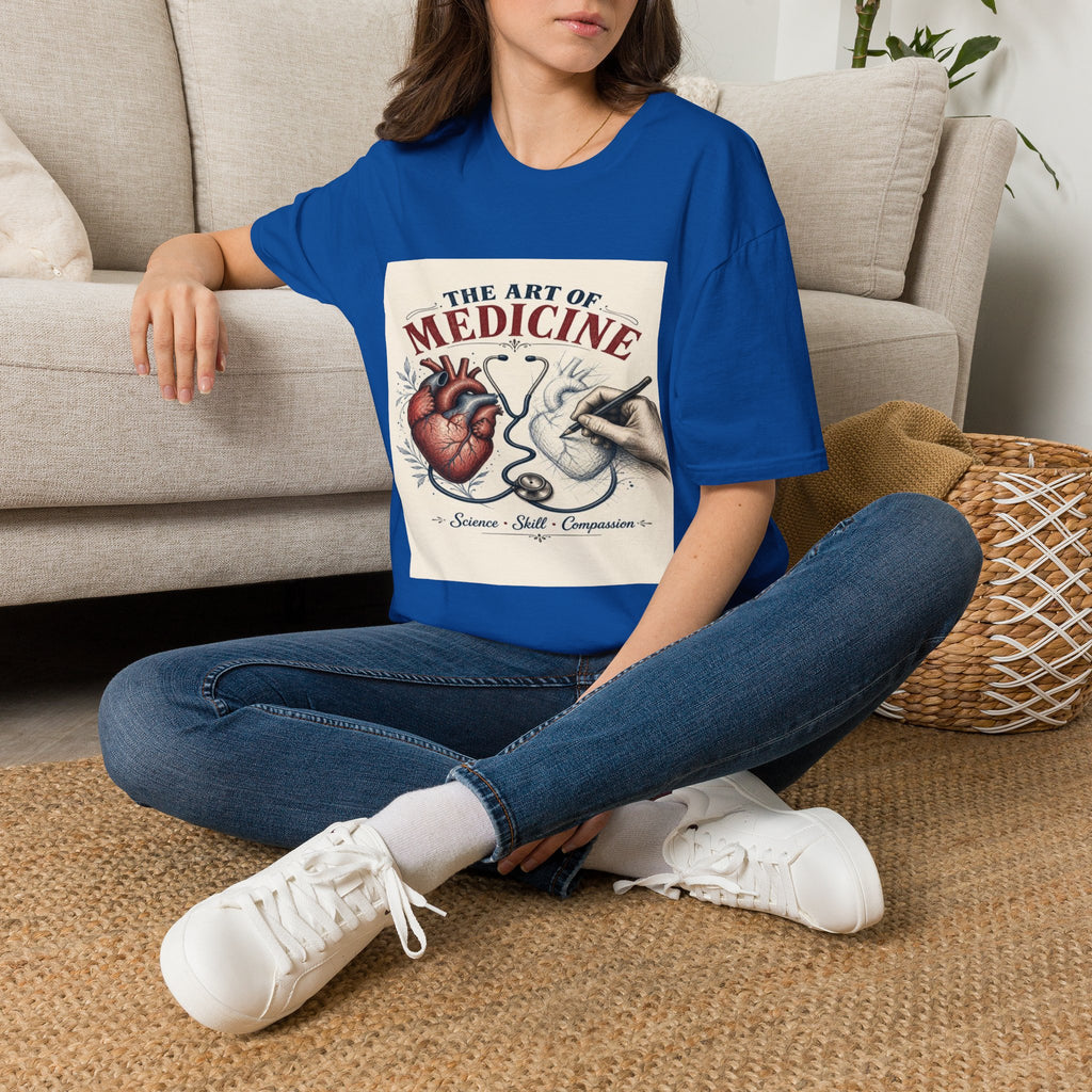 T-shirt Design Featuring Anatomical Heart And Sketching Hand- Graphic Tees