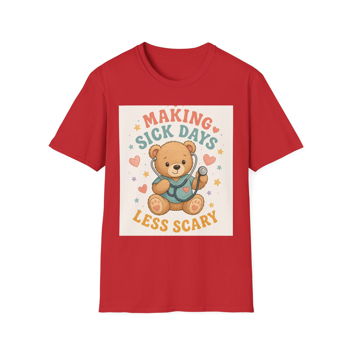 T Shirt Design Featuring Teddy Bear With Stethoscope And Stars