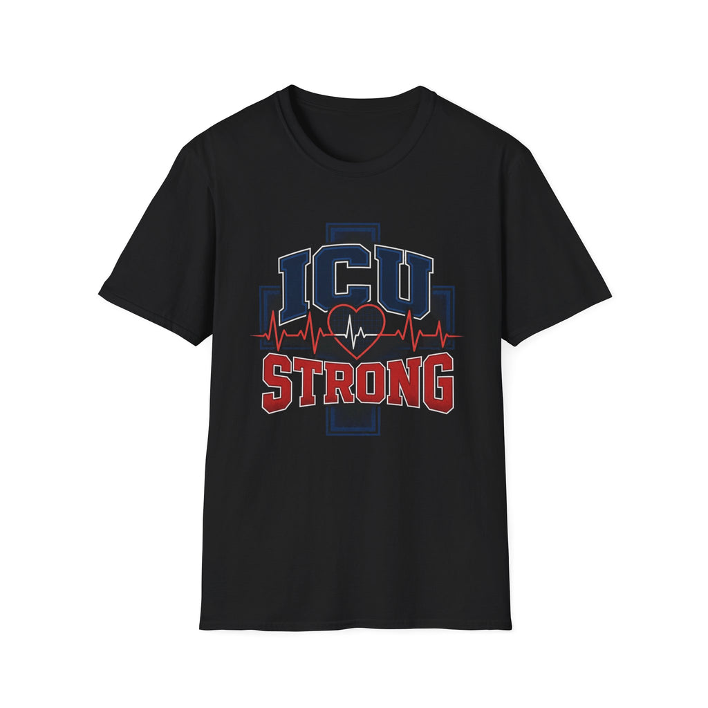 Athletic T Shirt Design With Bold ICU STRONG Typography