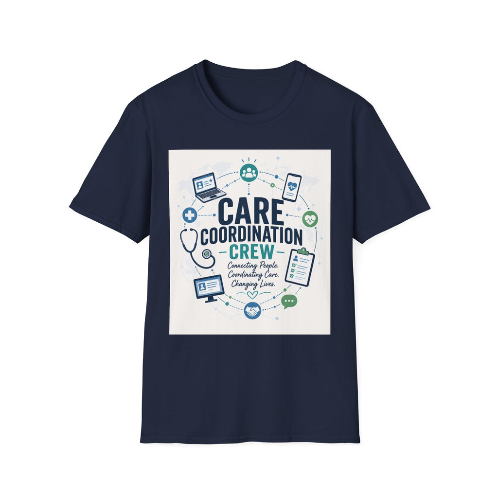 T Shirt Graphic Featuring Modern Aesthetic Care Coordination Crew