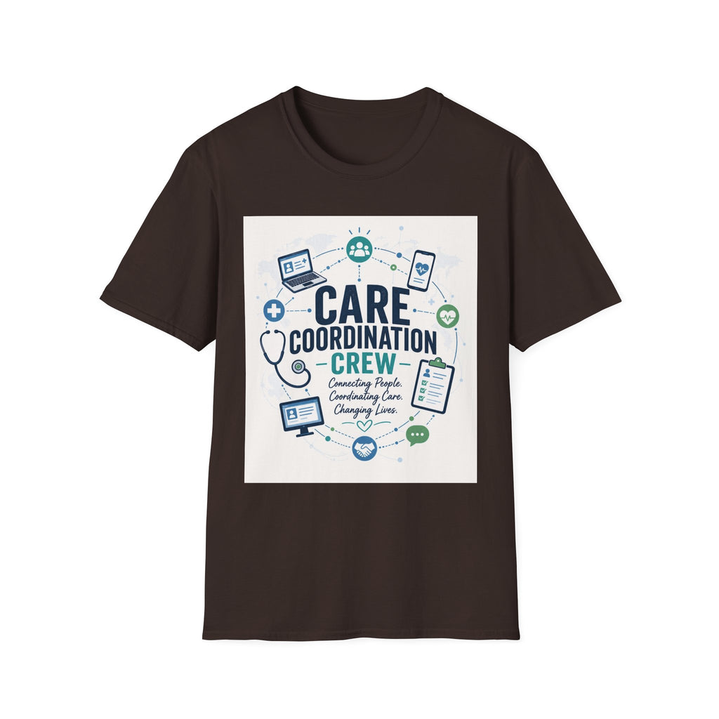 T Shirt Graphic Featuring Modern Aesthetic Care Coordination Crew