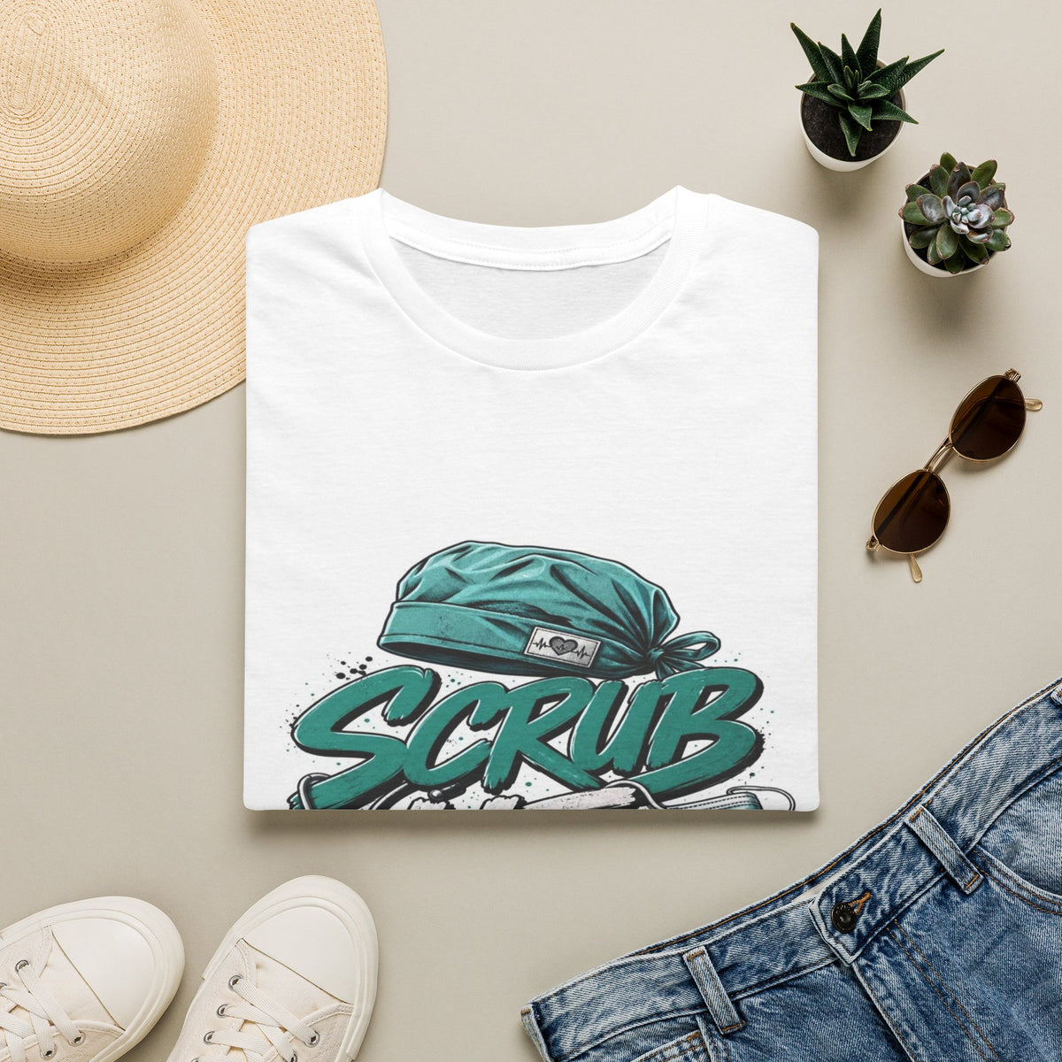 Modern Scrub Life T-Shirt Design With Playful Typography- Graphic Tees