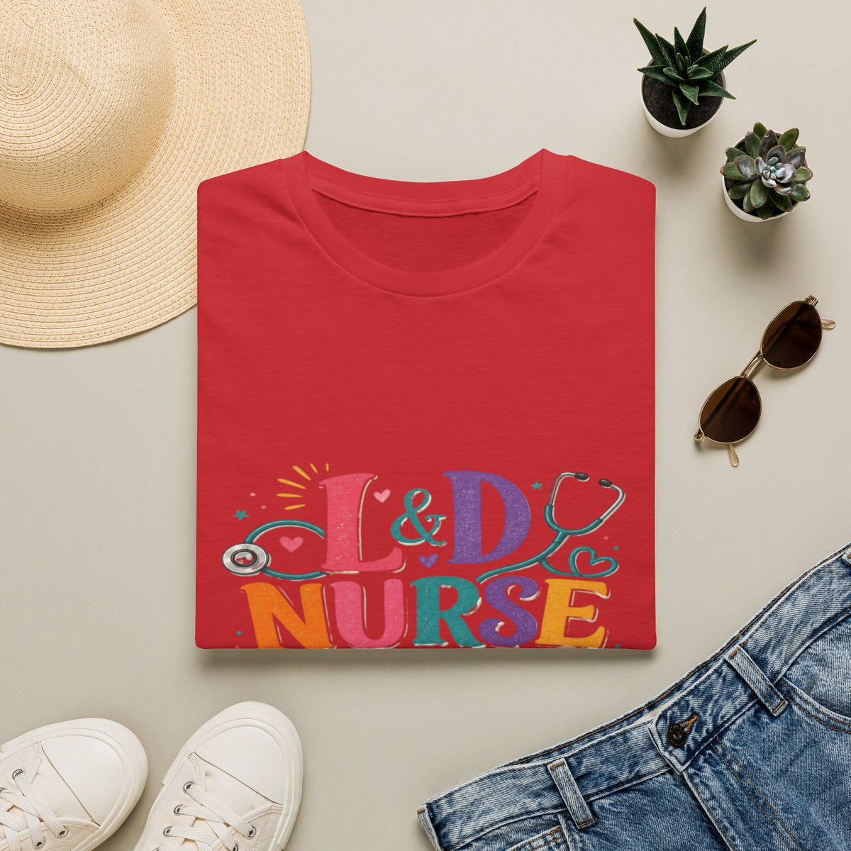 L&D Nurse Energy Trendy T-Shirt Design with Vibrant Elements- Graphic Tees