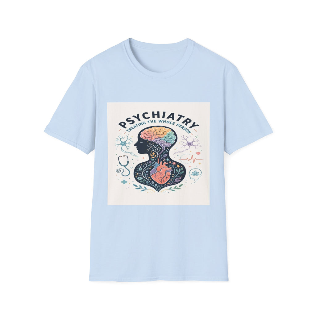 Colorful Brain And Heart In Human Silhouette With Text- Graphic Tees