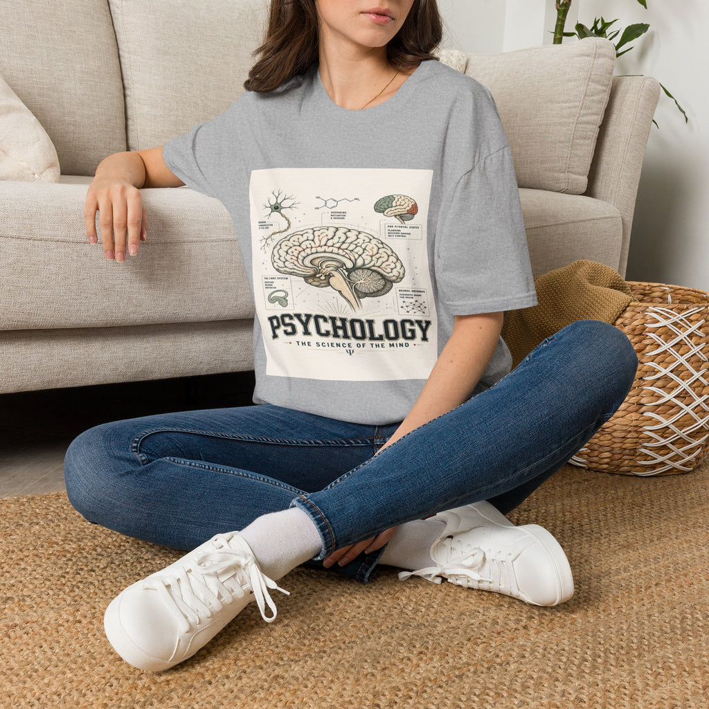 Human Brain Illustration Featuring Neural Pathways And Typography- Graphic Tees