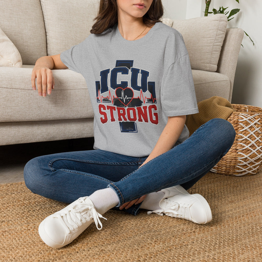 Athletic T Shirt Design With Bold ICU STRONG Typography