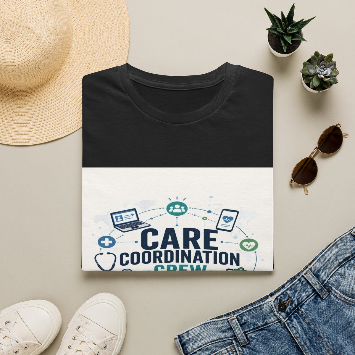 T-shirt Graphic Featuring Modern Aesthetic Care Coordination Crew- Graphic Tees