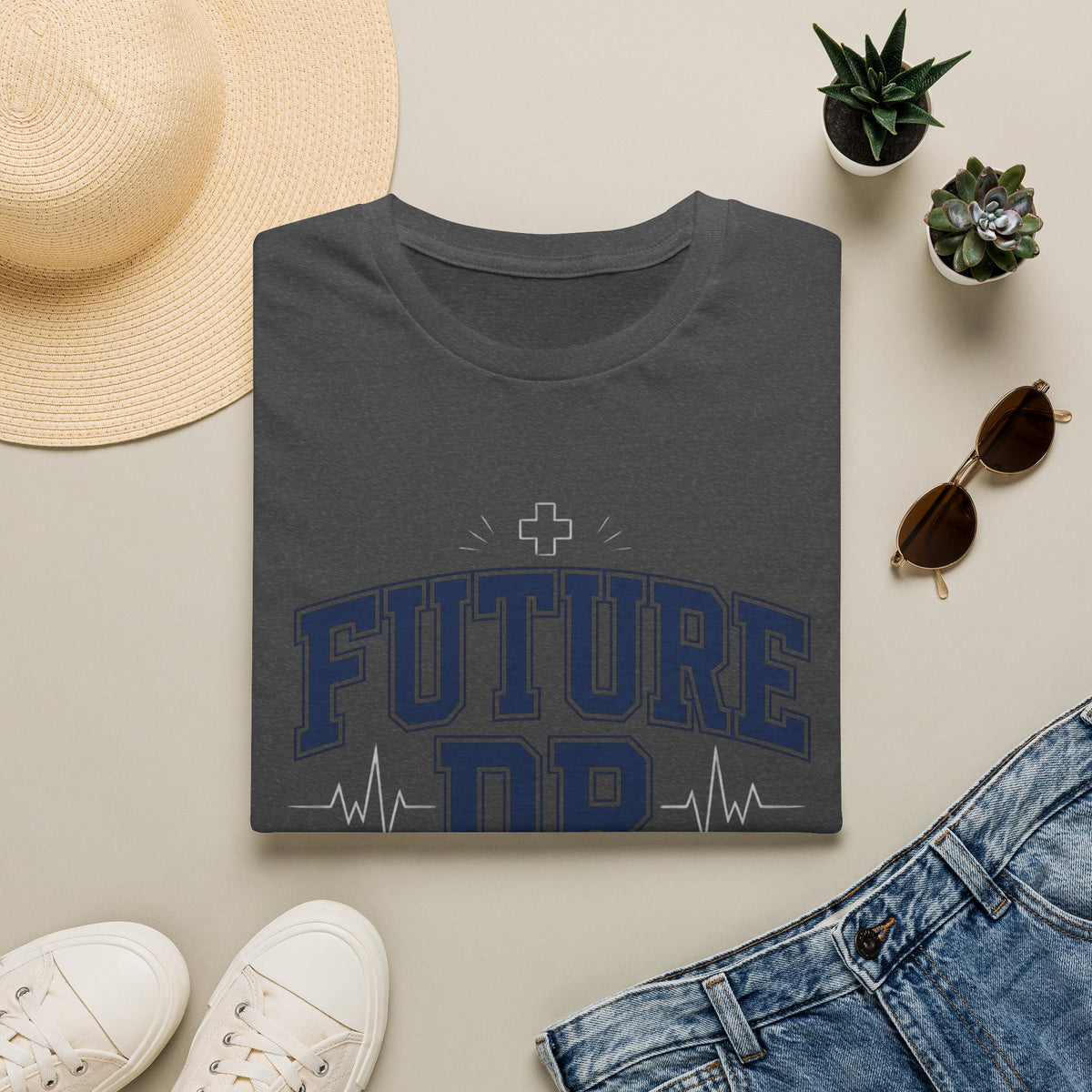 Collegiate T Shirt Design With Future Dr Text And Medical Accents