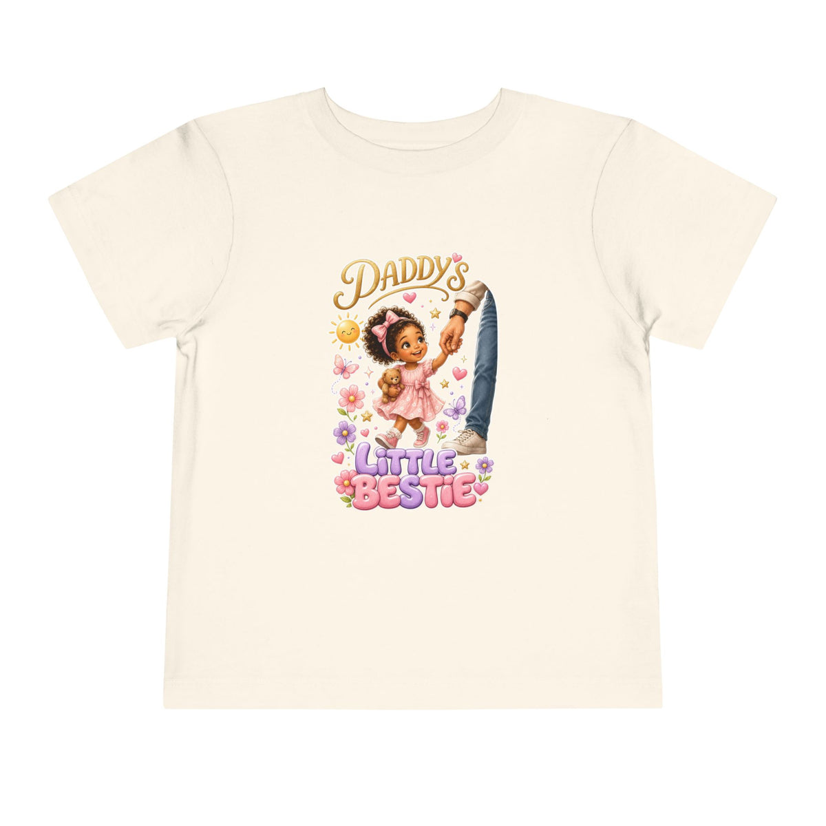 Toddler Tee — "Daddy's Little Bestie" Floral Cute Girl Graphic