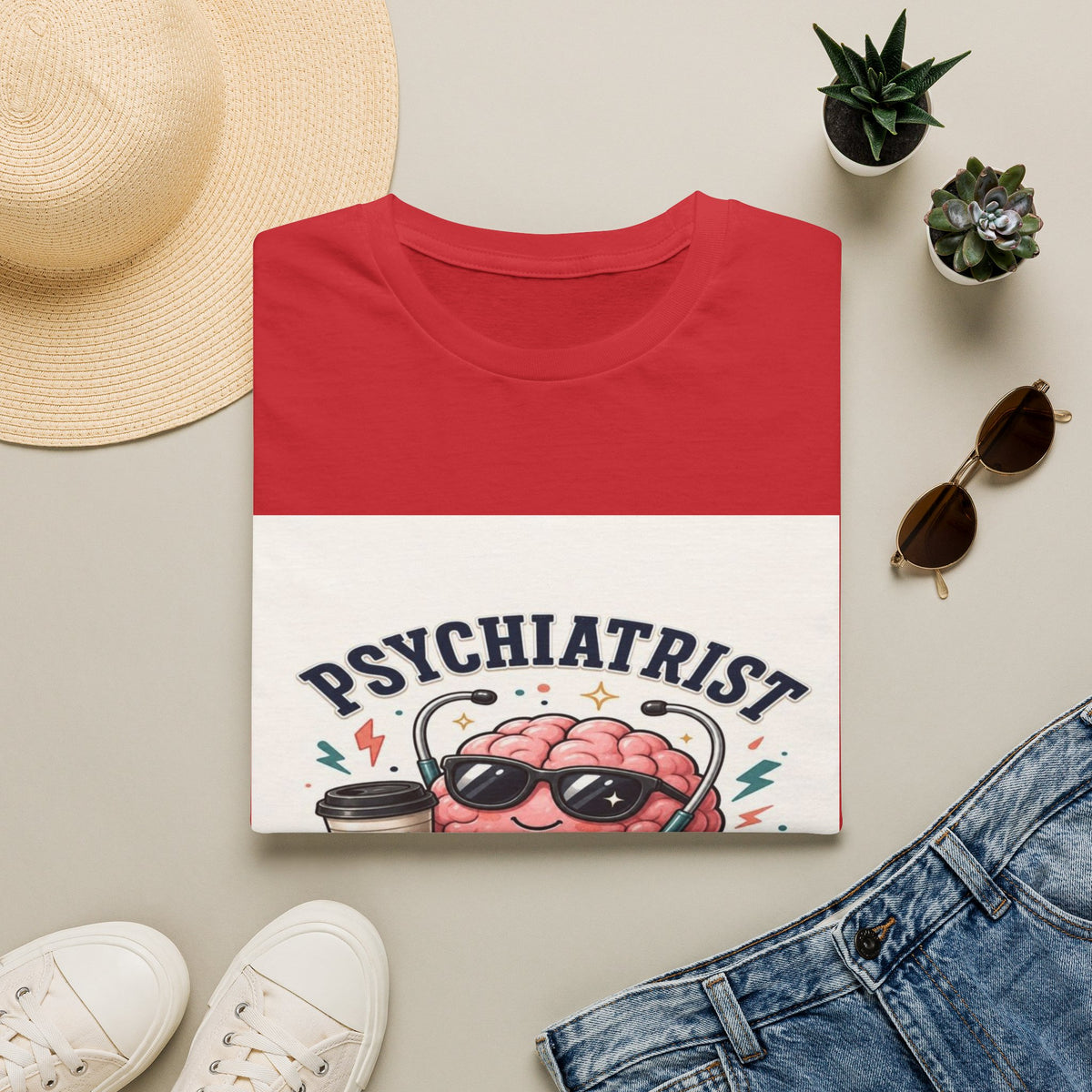 Trendy Healthcare T-Shirt Design Featuring Psychiatrist Energy Phrase- Graphic Tees