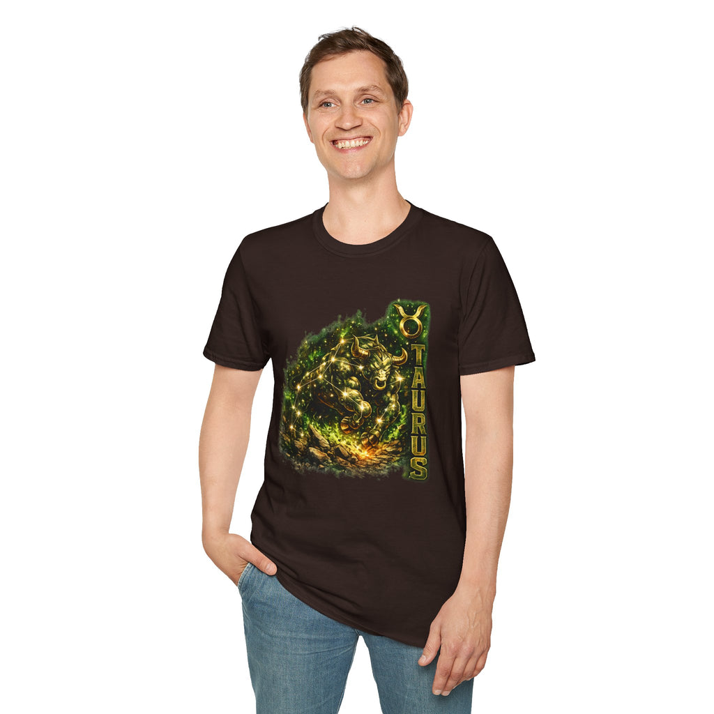 Taurus Zodiac T‑Shirt – Golden Bull Constellation Design