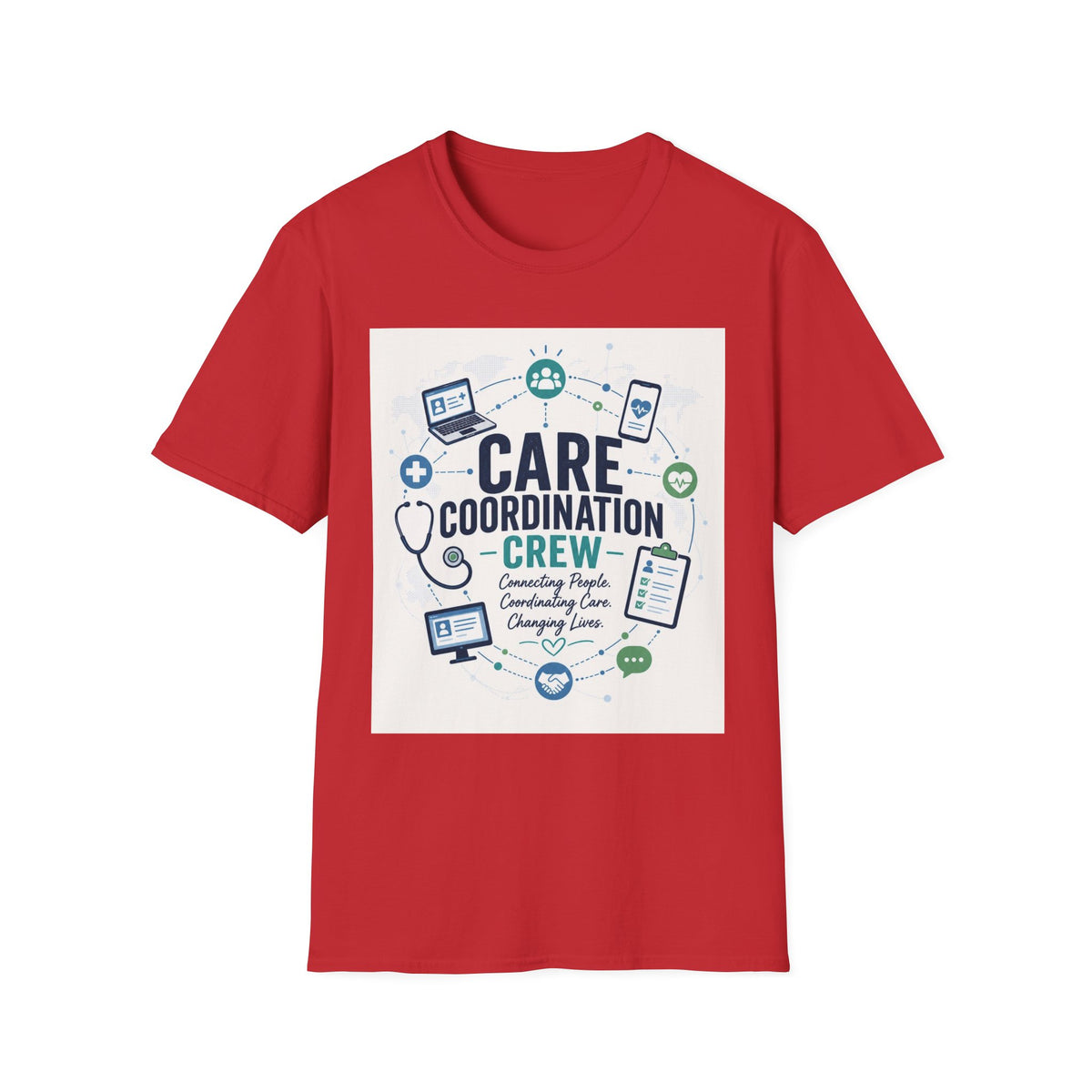 T Shirt Graphic Featuring Modern Aesthetic Care Coordination Crew