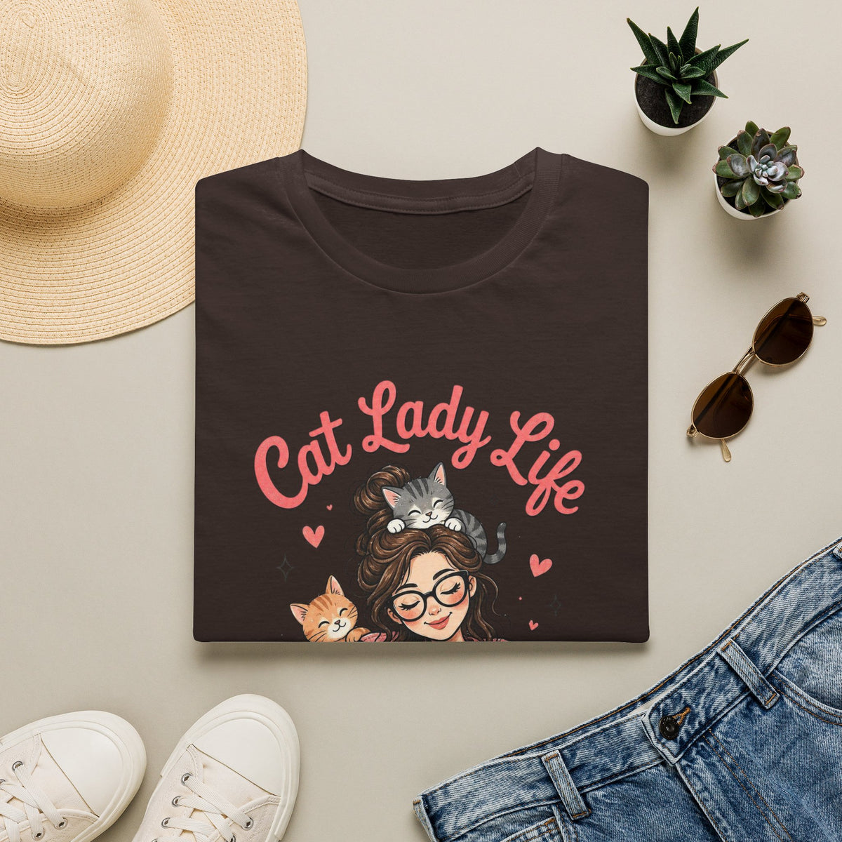 Cat Lady Life T-Shirt — Cute Cat Mom Graphic Tee