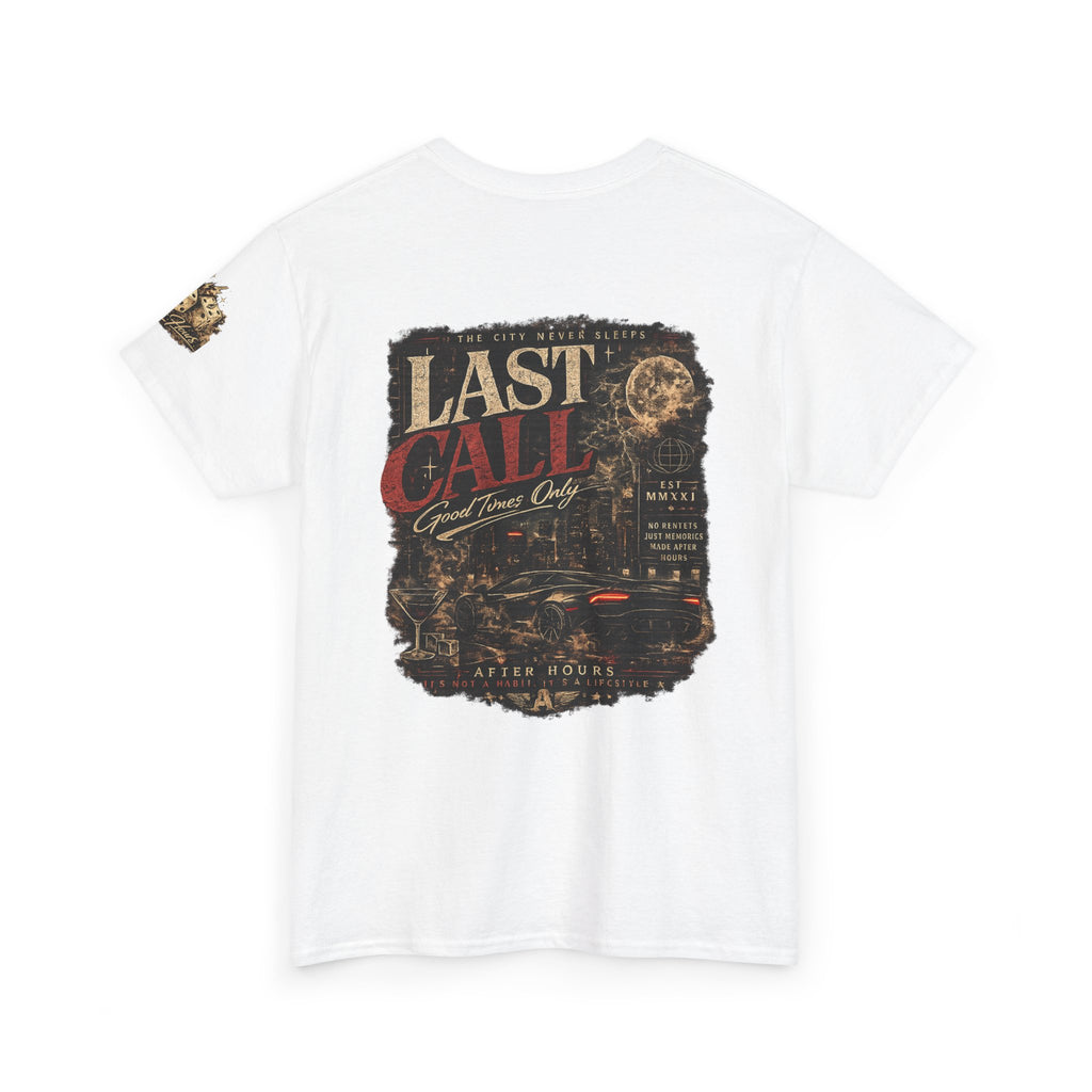 Last Call Graphic Tee — Vintage Bar Nightlife T‑Shirt