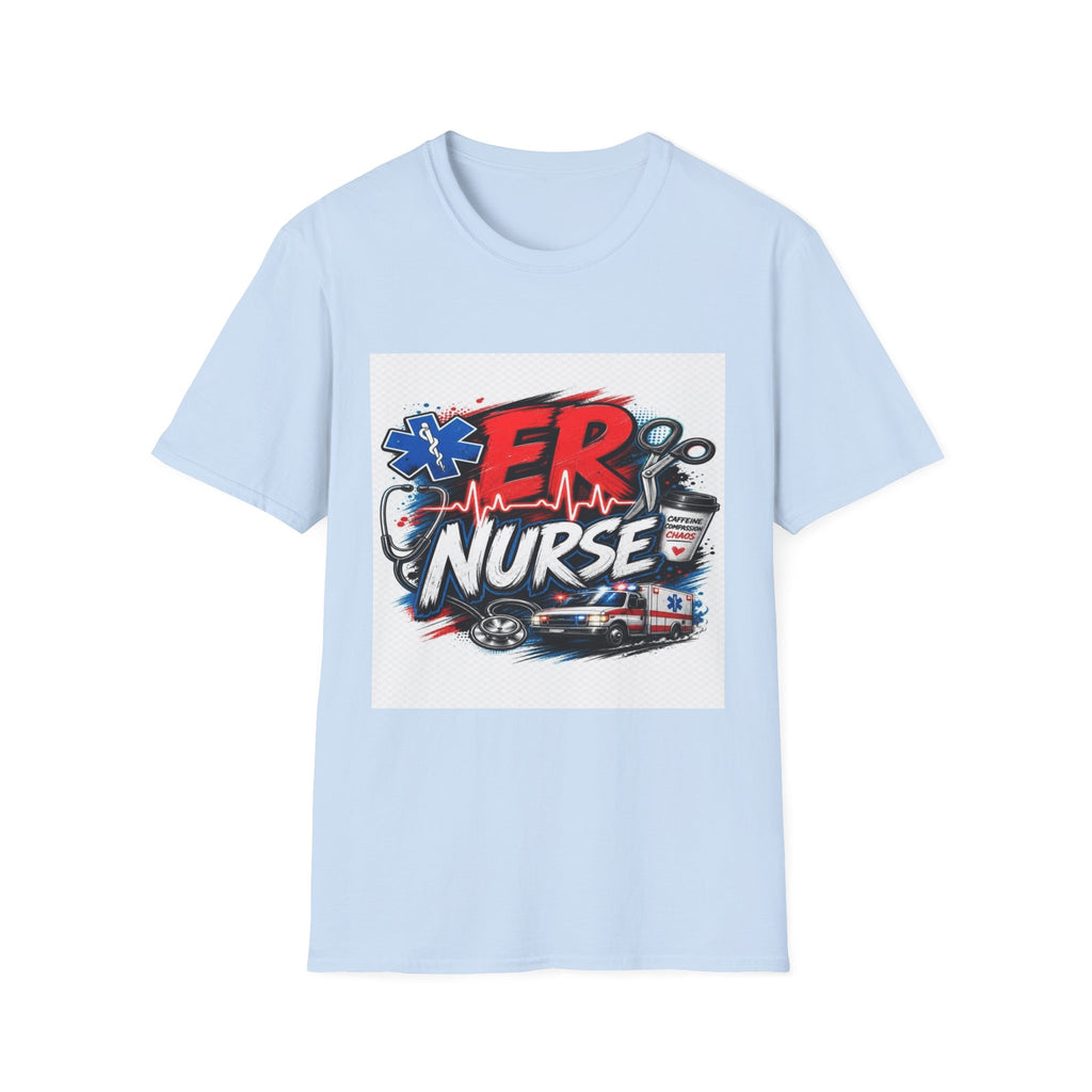 Bold Streetwear T-Shirt Design Featuring ER Nurse Typography- Graphic Tees