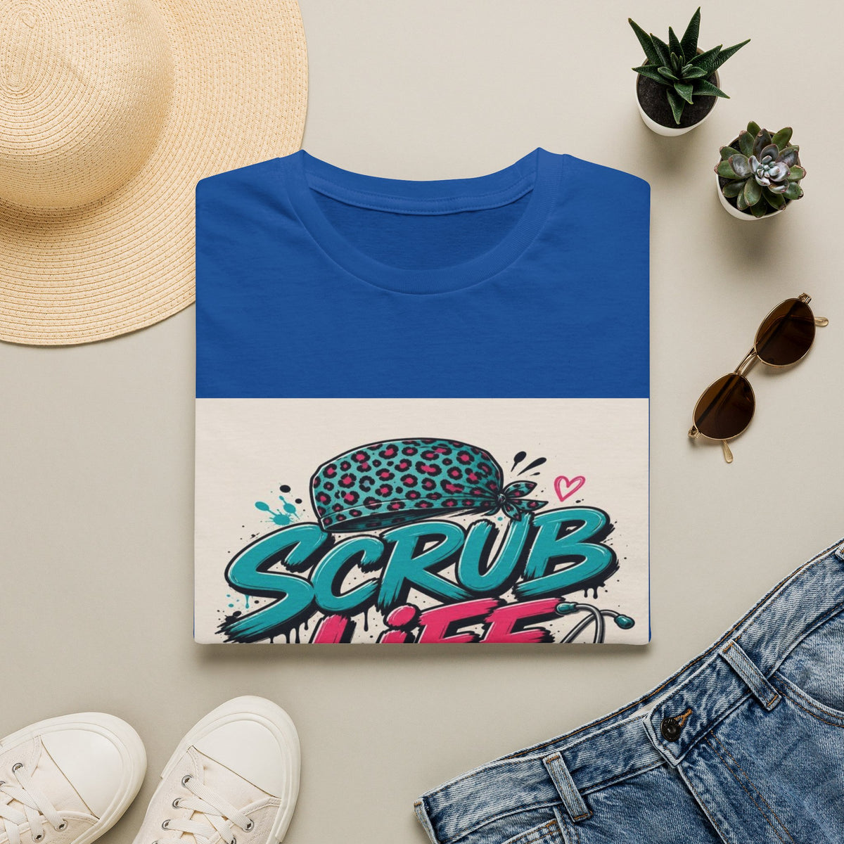 Scrub Life T-Shirt Design Featuring Bold Streetwear Typography- Graphic Tees