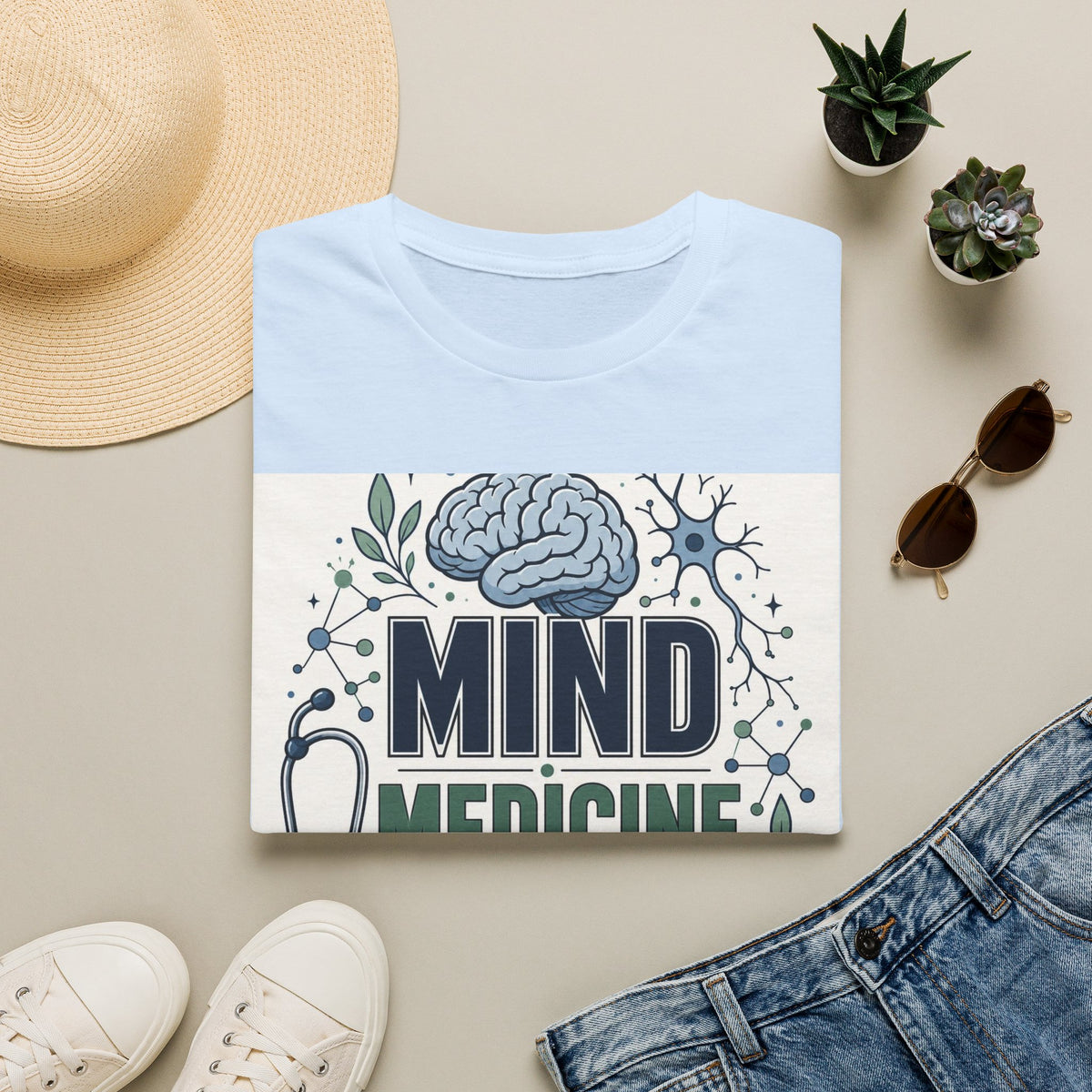 Illustration Of Stacked Words Mind Medicine Healing With Medical Icons