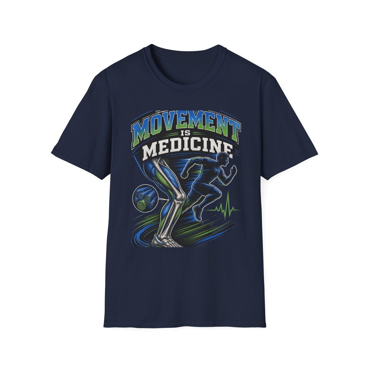 Dynamic T Shirt Design Featuring PT Movement Is Medicine Text
